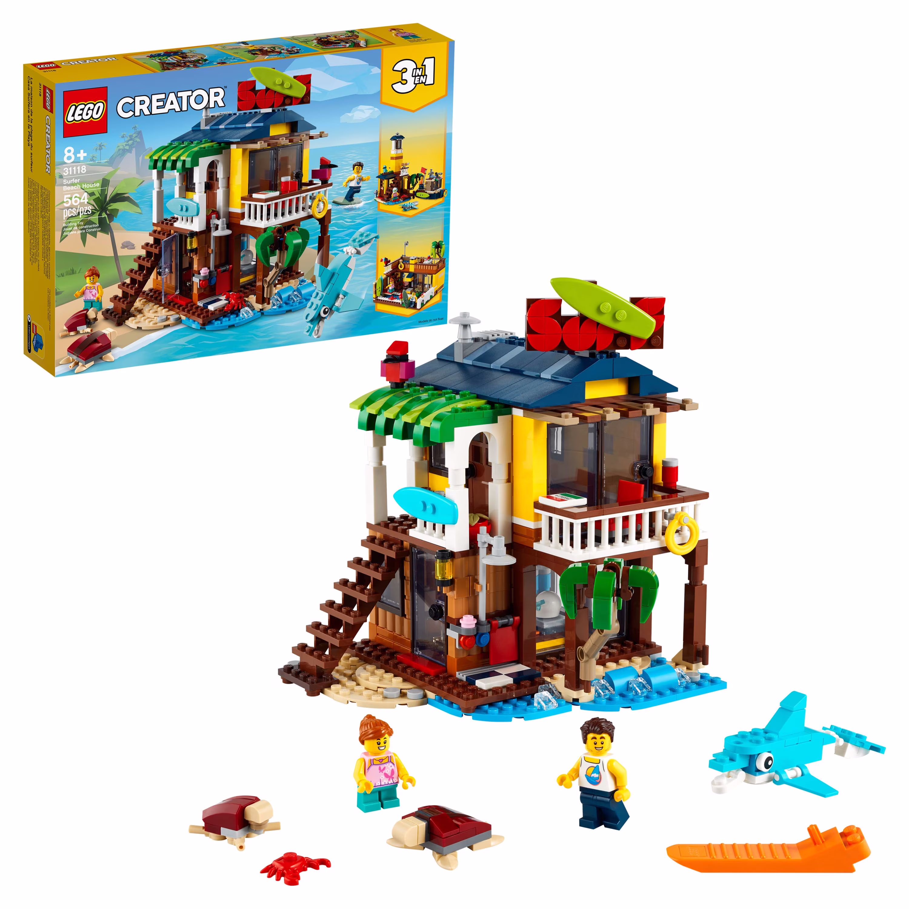 LEGO Surfer Beach House 31118 Building Set (564 Pieces)