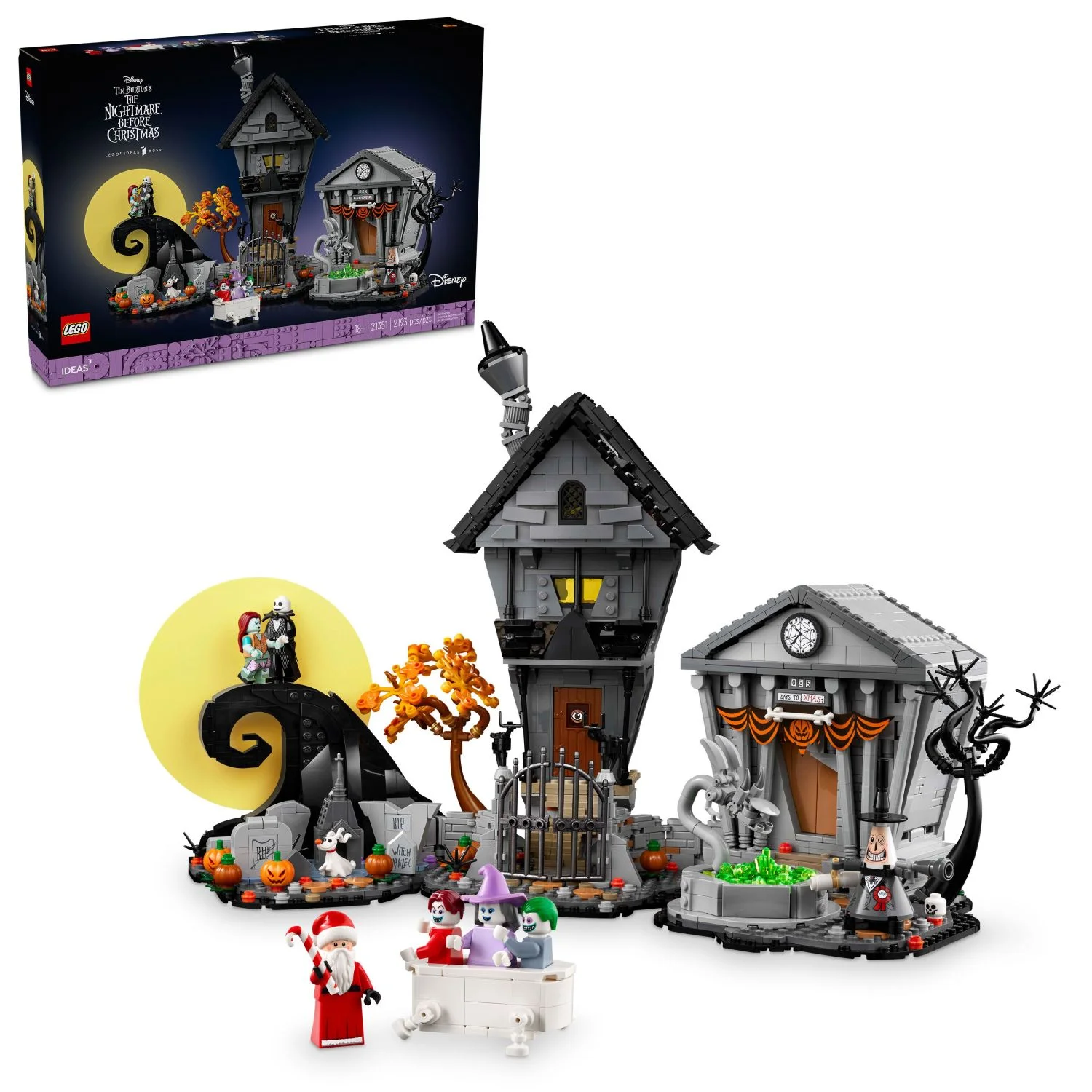 LEGO Disney Tim Burton's The Nightmare Before Christmas Decor - Building Set for Adults for Display, Ages 18+ - Collectible DIY Craft for Fans of Iconic Movie with Minifigures Included - 21351