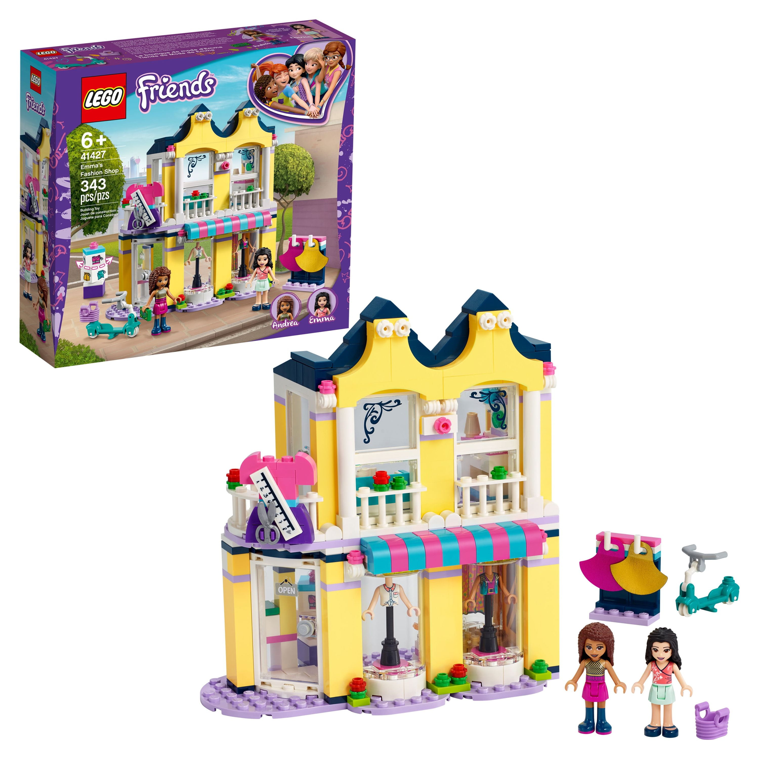 LEGO Friends Emma’s Fashion Shop Building Toy for Kids 41427 Playset Comes with Fashion Designer Mini-Dolls (343 Pieces)