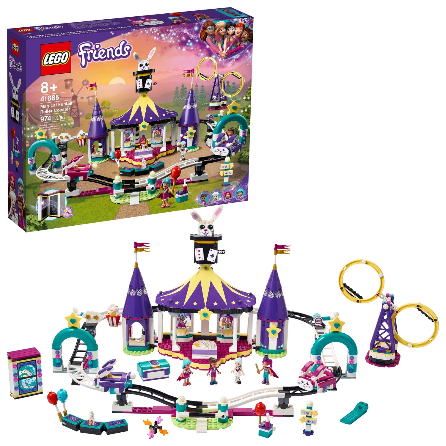 LEGO Friends Magical Funfair Rollercoaster 41685 Building Set (974 Pieces)