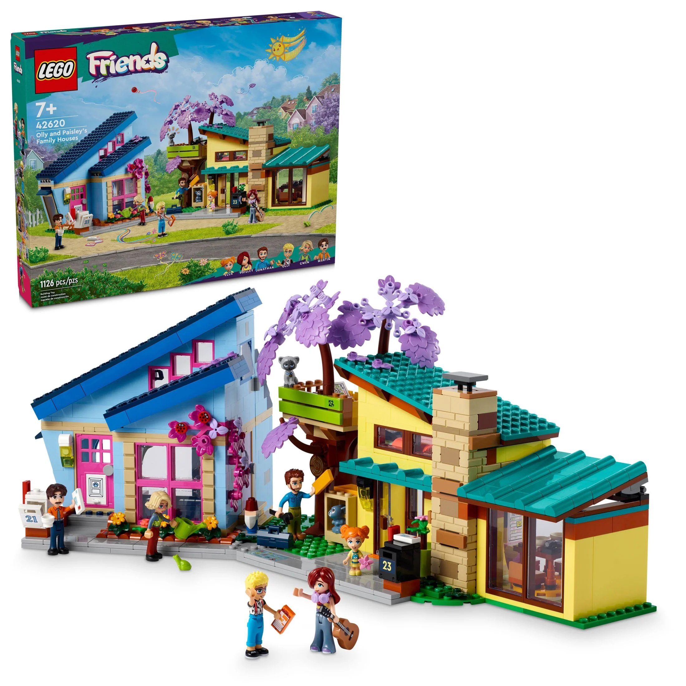 LEGO Friends Olly and Paisley's Family Houses Building Toy - Pretend Play Toy Figures & Playsets for Girls & Boys, Ages 7+ - Gift for Kids W/ Mini-Dolls - 42620