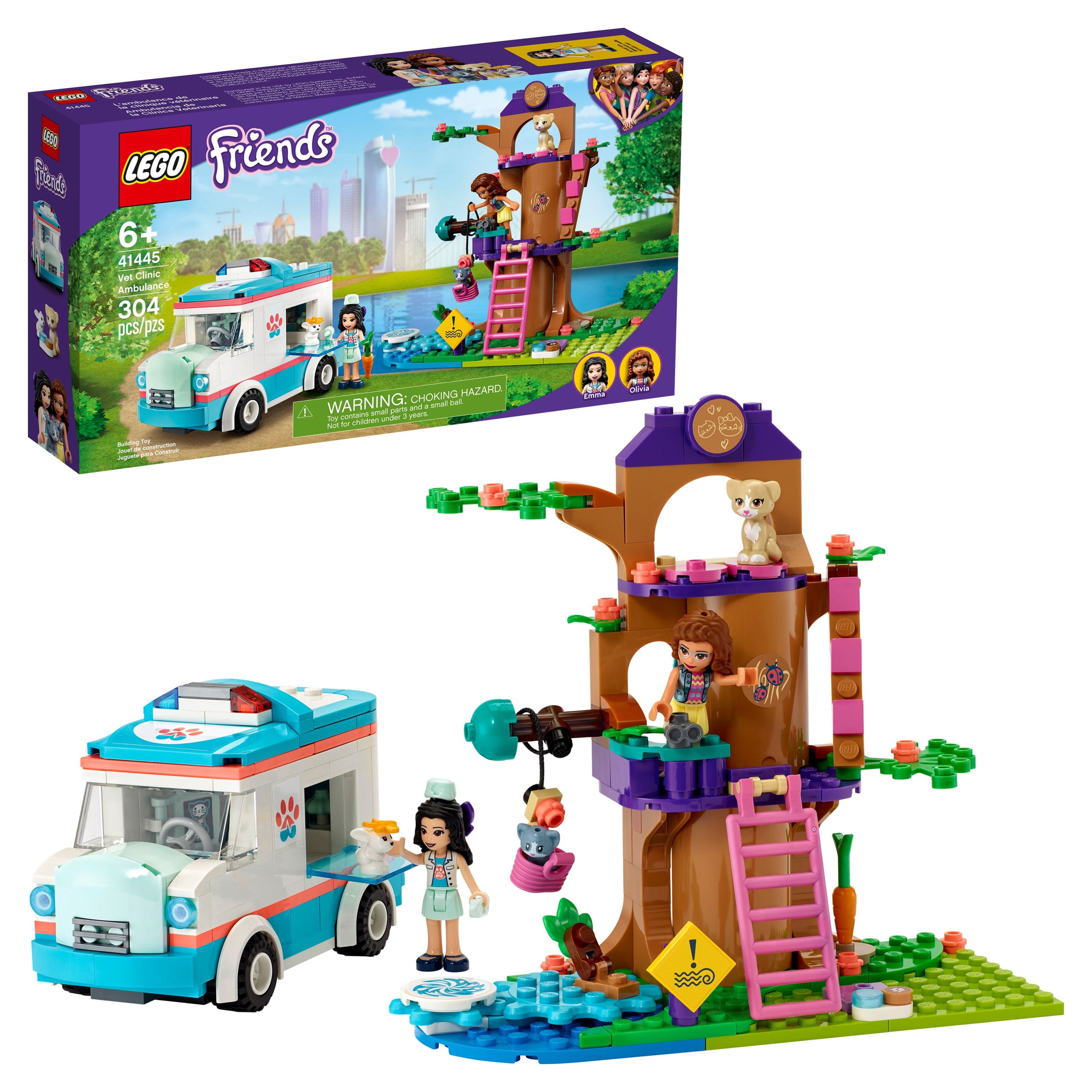 LEGO Friends Vet Clinic Ambulance 41445 Building Toy for Kids Who Love Animals (304 Pieces)