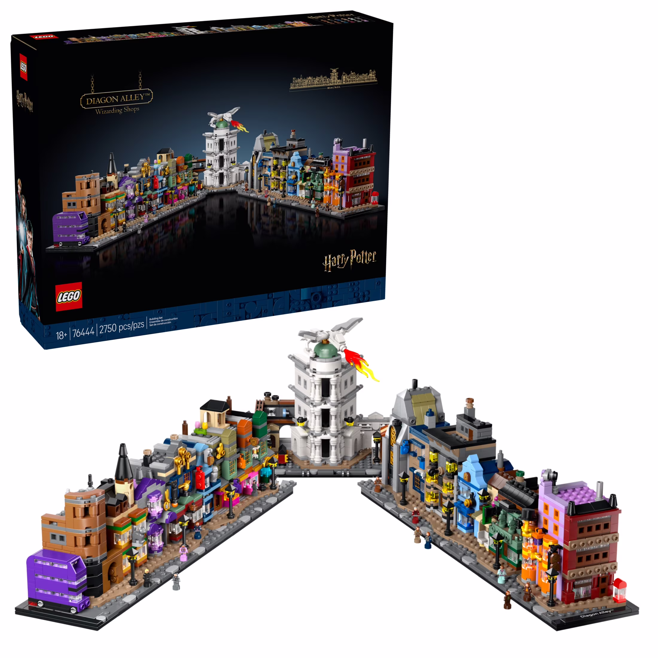 LEGO Harry Potter Diagon Alley Wizarding Shops Building Set for Adults - Collectible Kit for Harry Potter Fans With 12 Microfigures - Gift Idea for Men, Women, Fans - 76444