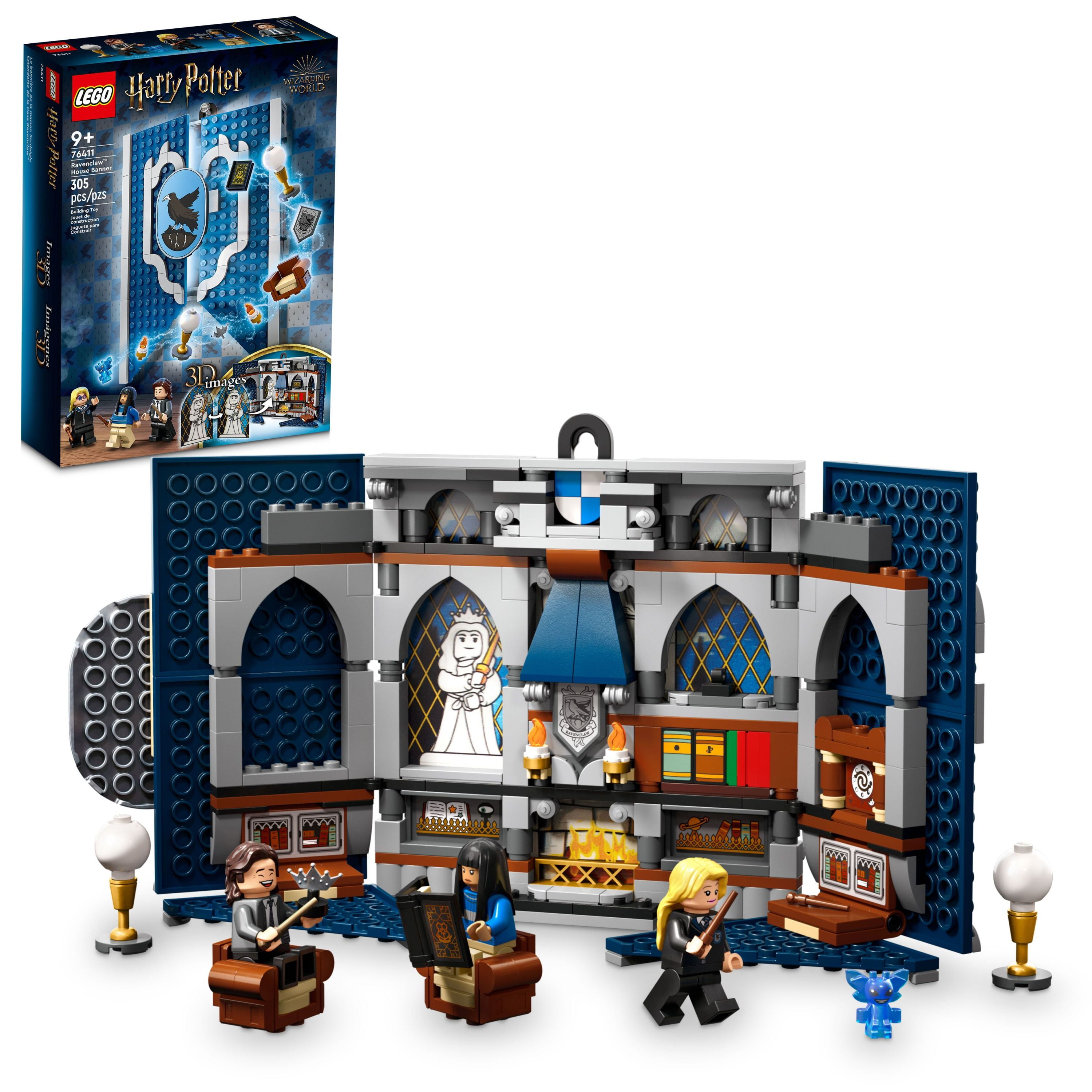 LEGO Harry Potter Ravenclaw House Banner 76411 - Hogwarts Castle Common Room Toy or Wall Display, Luna Lovegood Minifigure and Wands, Collectible Travel Toys, Great Gift Set for Boys, Girls and Kids