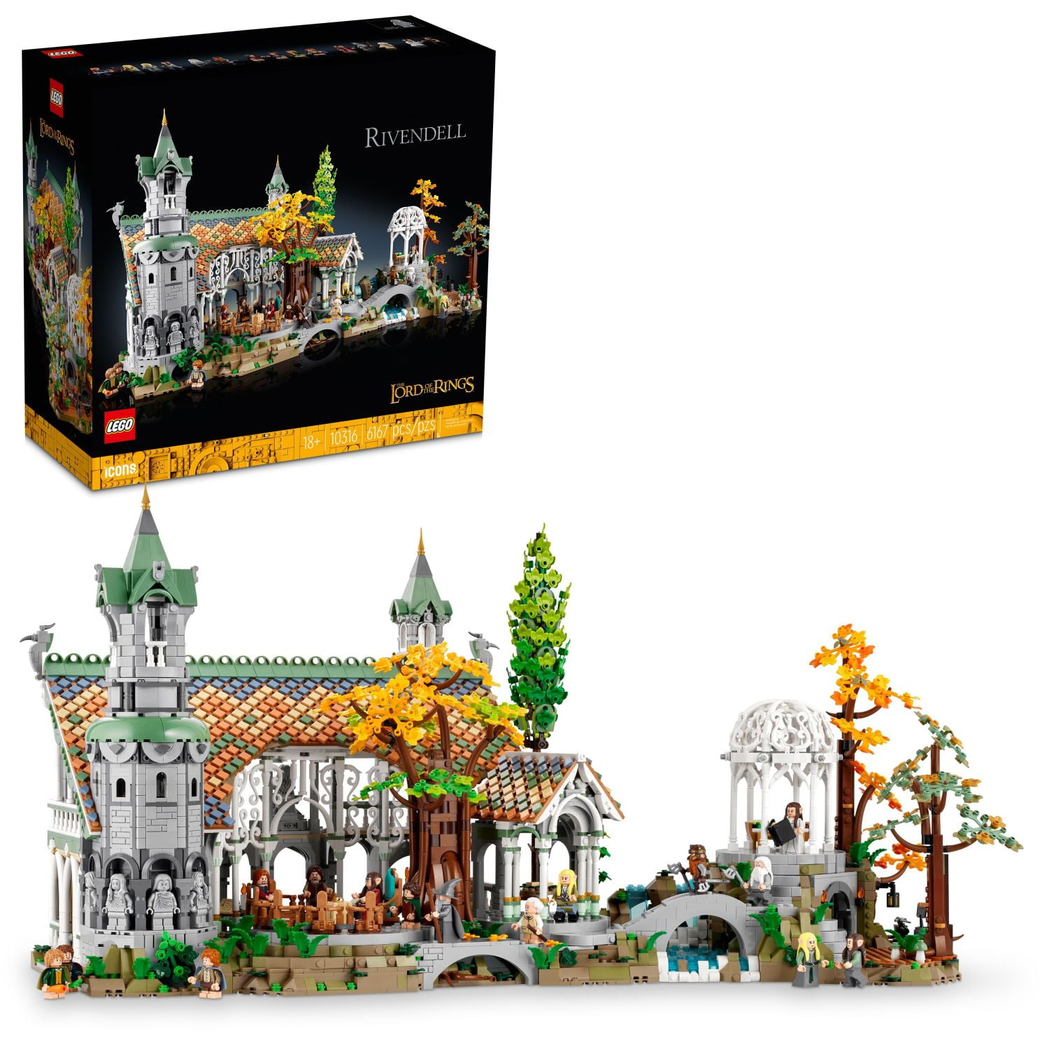 LEGO Icons The Lord of The Rings: Rivendell Building Set - 3D Puzzles for Adults, Ages 18+ - LOTR Bedroom or Home Decor - Gift for Groom or Groomsmen - Craft Kit for Fans - 10316