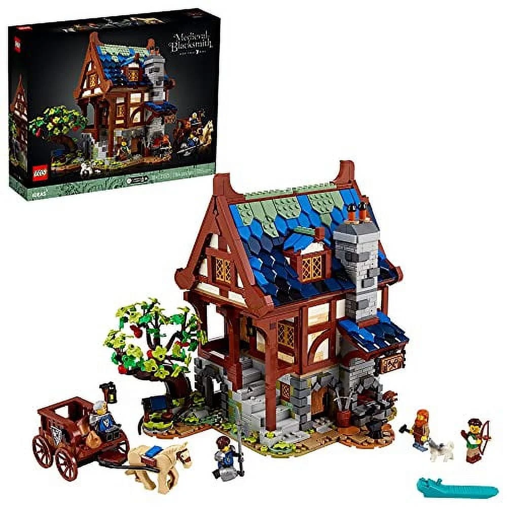 LEGO Ideas Medieval Blacksmith Interlocking Block Building Set, 2164 Count