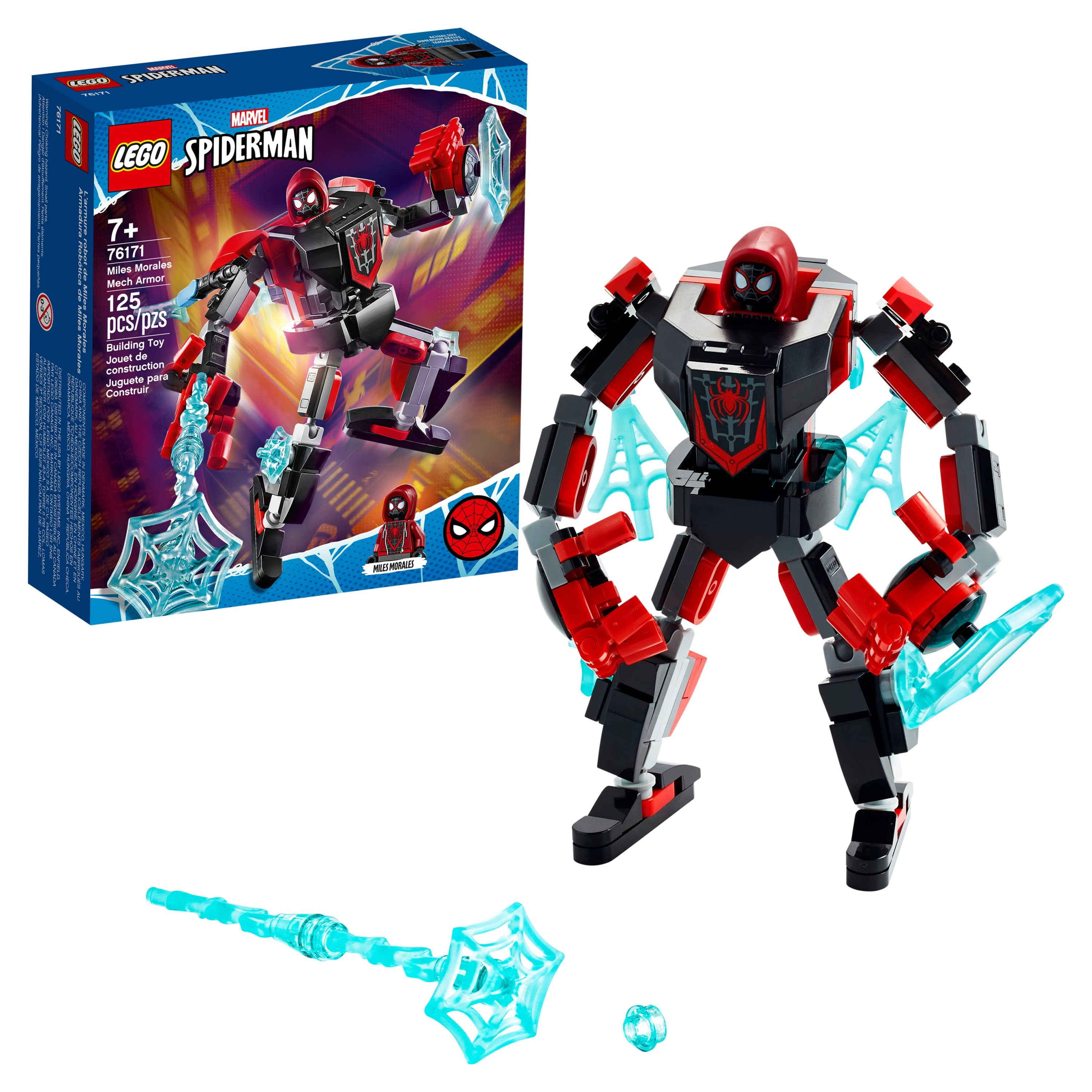 LEGO Marvel Spider-Man Miles Morales Mech Armor 76171 Collectible Construction Toy, New 2021 (125 Pieces)