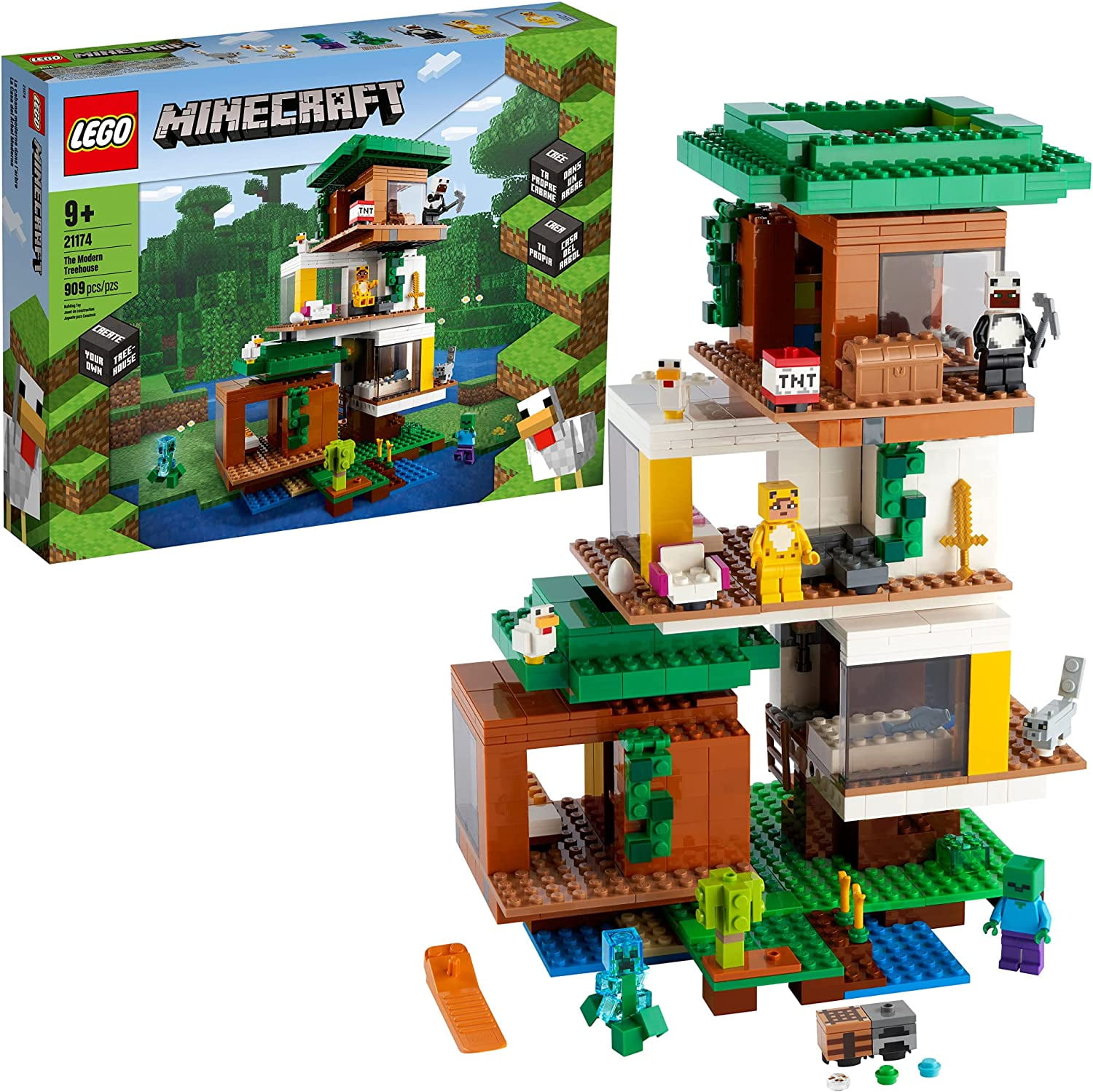 LEGO Minecraft The Modern Treehouse 21174 Giant Treehouse Building Kit Playset (909 Pieces)