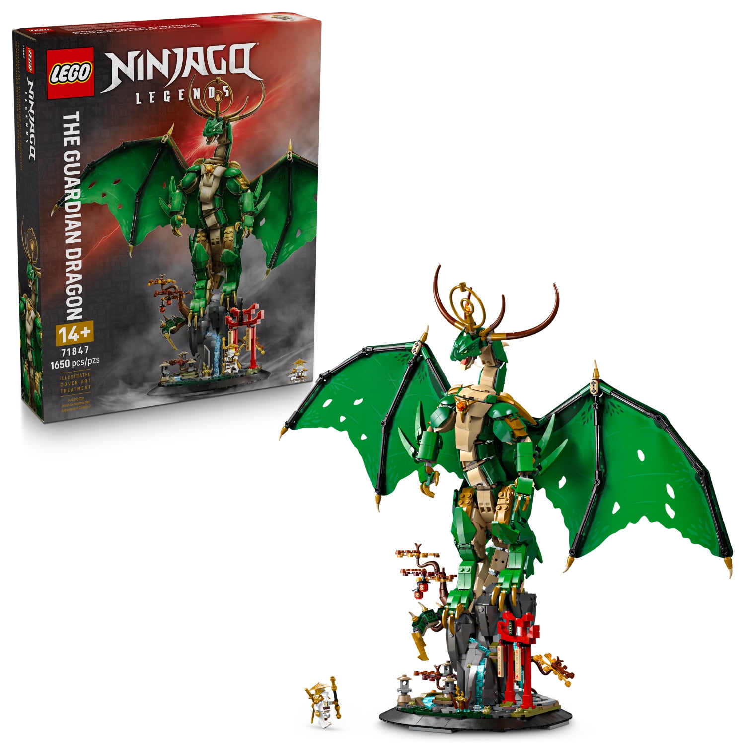 LEGO NINJAGO The Guardian Dragon - Model Building Kit from Legends Monstrosity Series - Room Decor for Teens - Includes Master Wu Minifigure - Gift for Teenage Boys, Girls, and Fans, Ages 14+ - 71847
