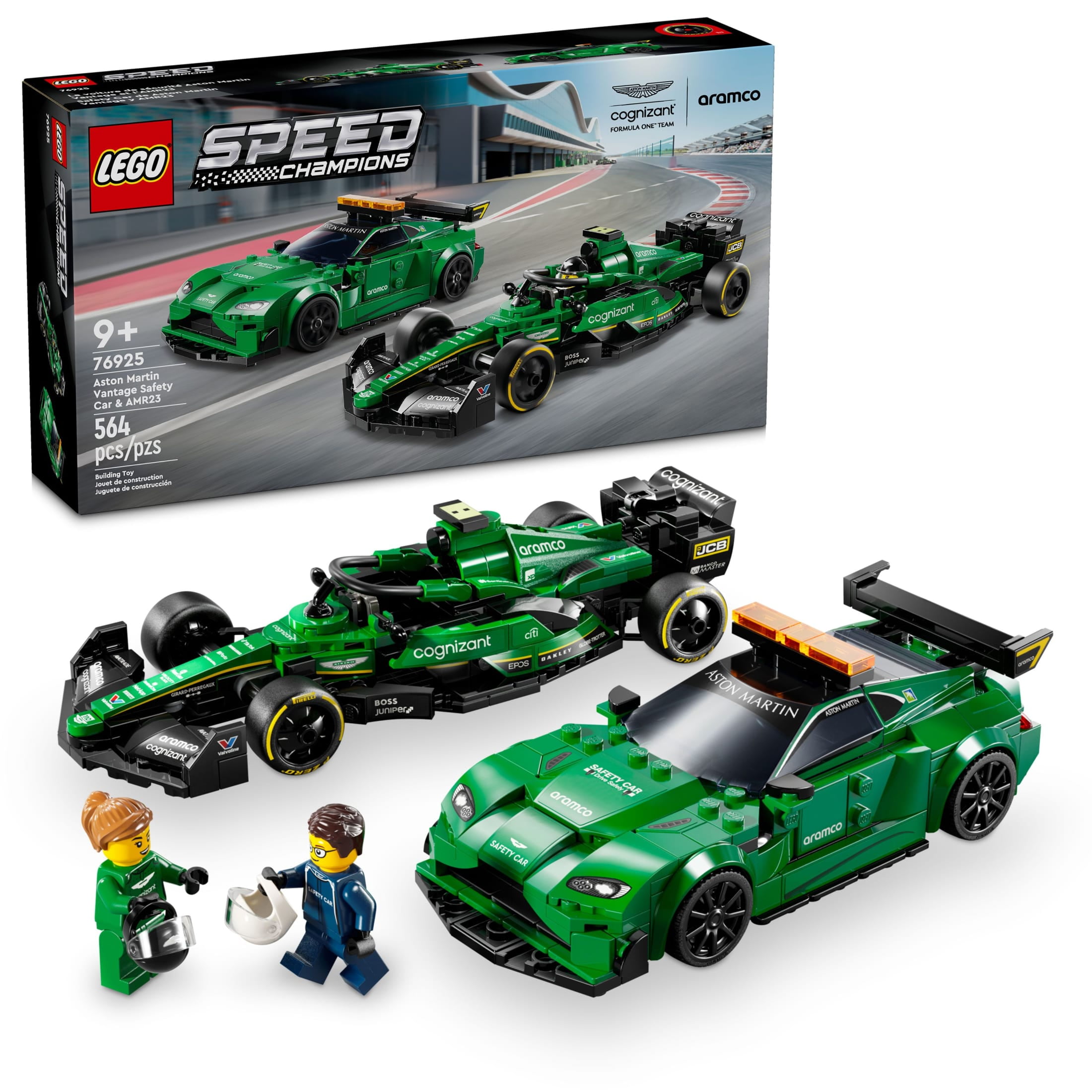LEGO Speed Champions Aston Martin Safety Car & AMR23 Building Toys - Race Car Toy for Kids, Boys & Girls, Ages 9+ - Gift for Christmas - W/ 2 Minifigures - 76925
