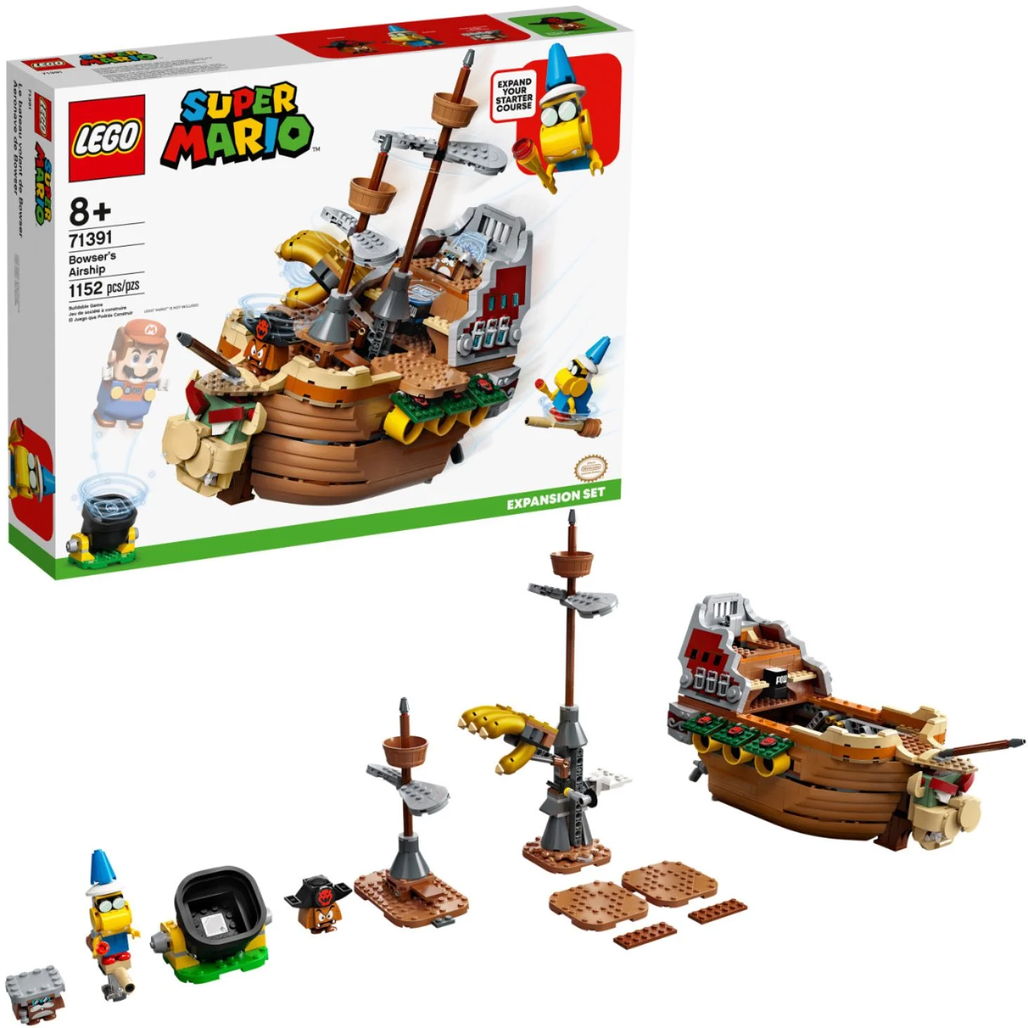 LEGO Super Mario Bowser’s Airship Expansion Set 71391 Collectible Building Toy (1,152 Pieces)