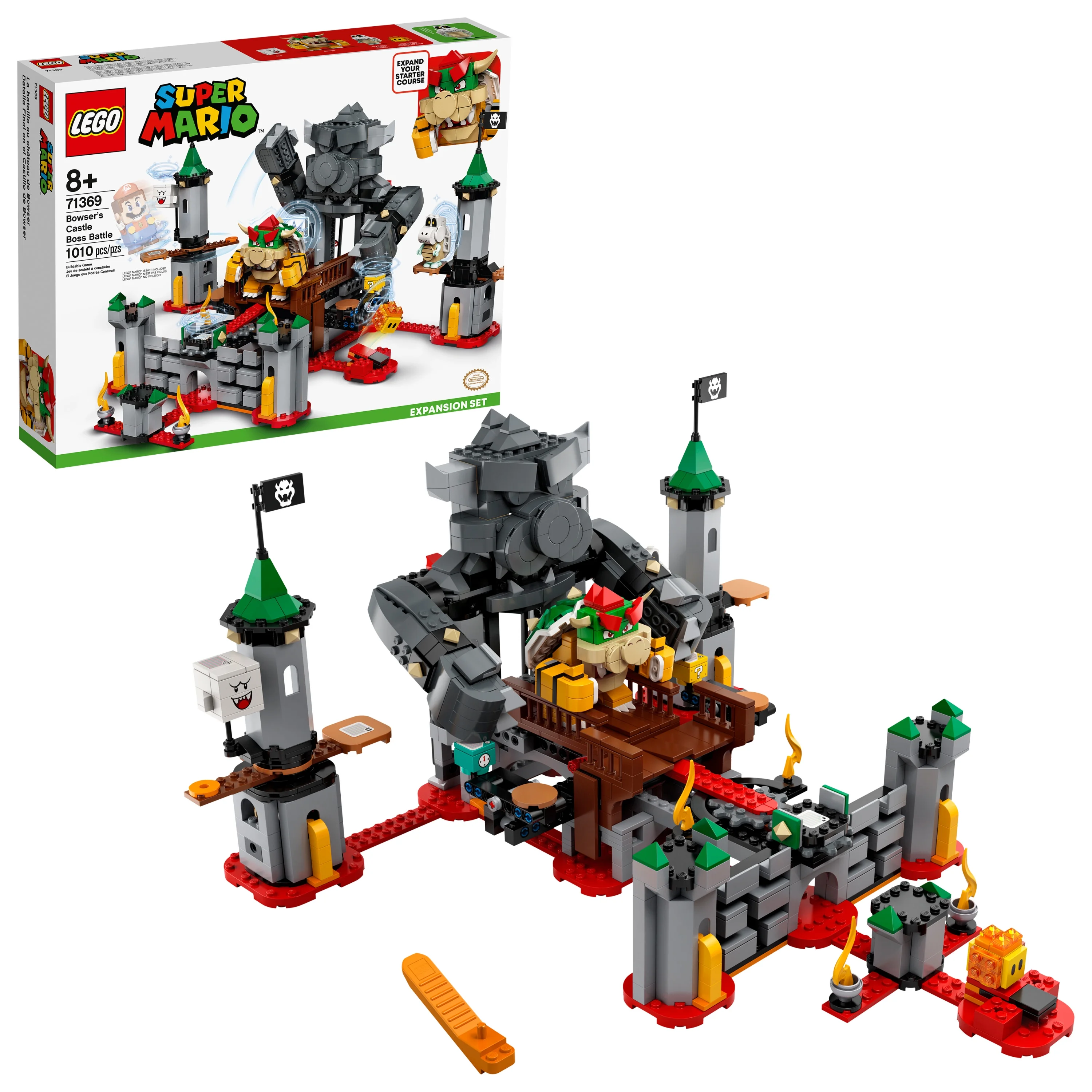 LEGO Super Mario Bowser’s Castle Boss Battle Expansion Set 71369 Building Toy for Kids (1,010 Pieces)