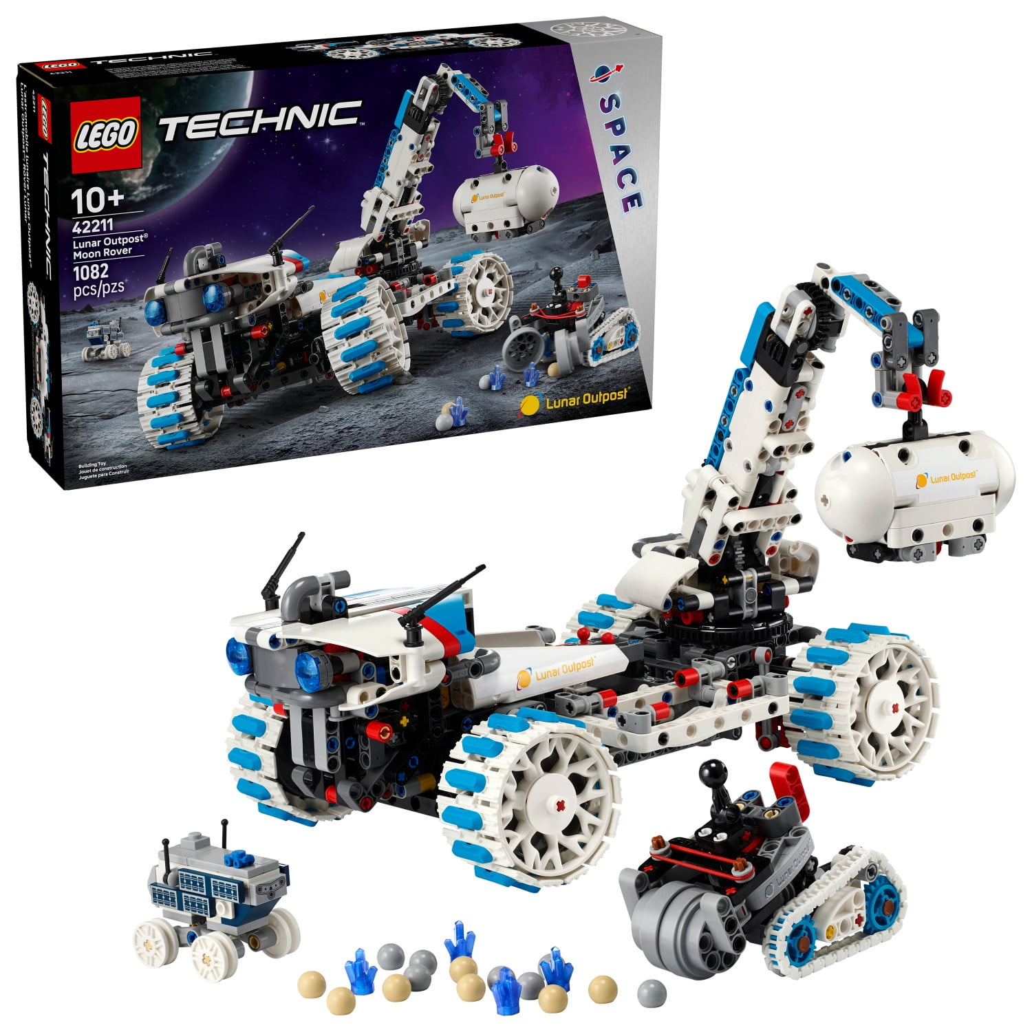 LEGO Technic Lunar Outpost Moon Rover Space Vehicle Building Toy - All-Terrain Explorer for Kids, Boys & Girls, Ages 10+ - Buildable Space Decor for Any Room - Gift Idea for Birthdays - 42211
