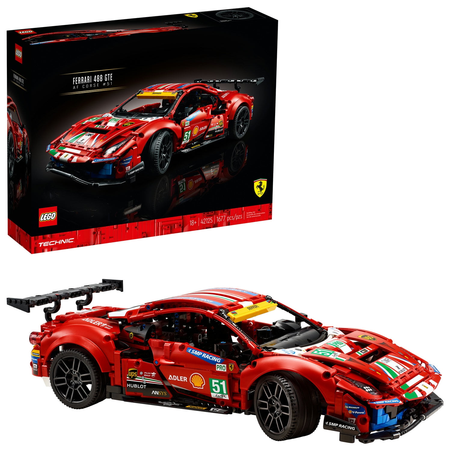 LEGO Technic Ferrari 488 GTE AF Corse #51 42125 Building Toy (1,677 Pieces)