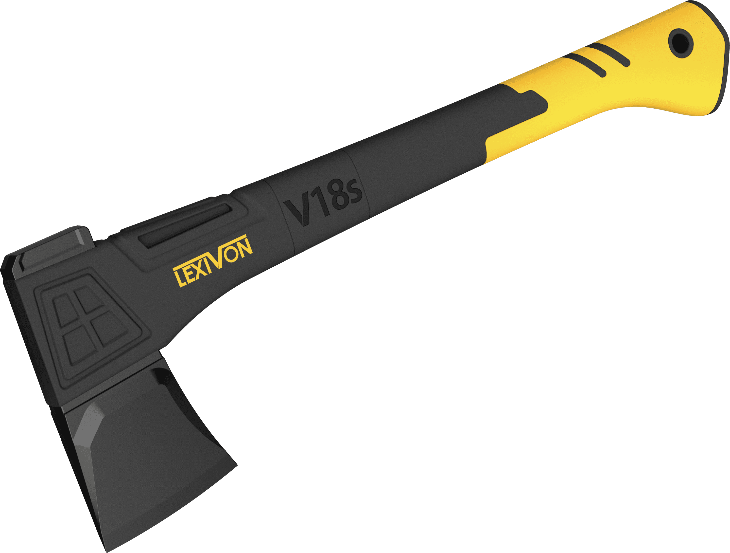 LEXIVON V18s Splitting Axe, 18-Inch Lightweight Fiber-glass Composite Handle & Ergonomic TPR Grip | Protective Carrying Sheath Included (LX-V18s)