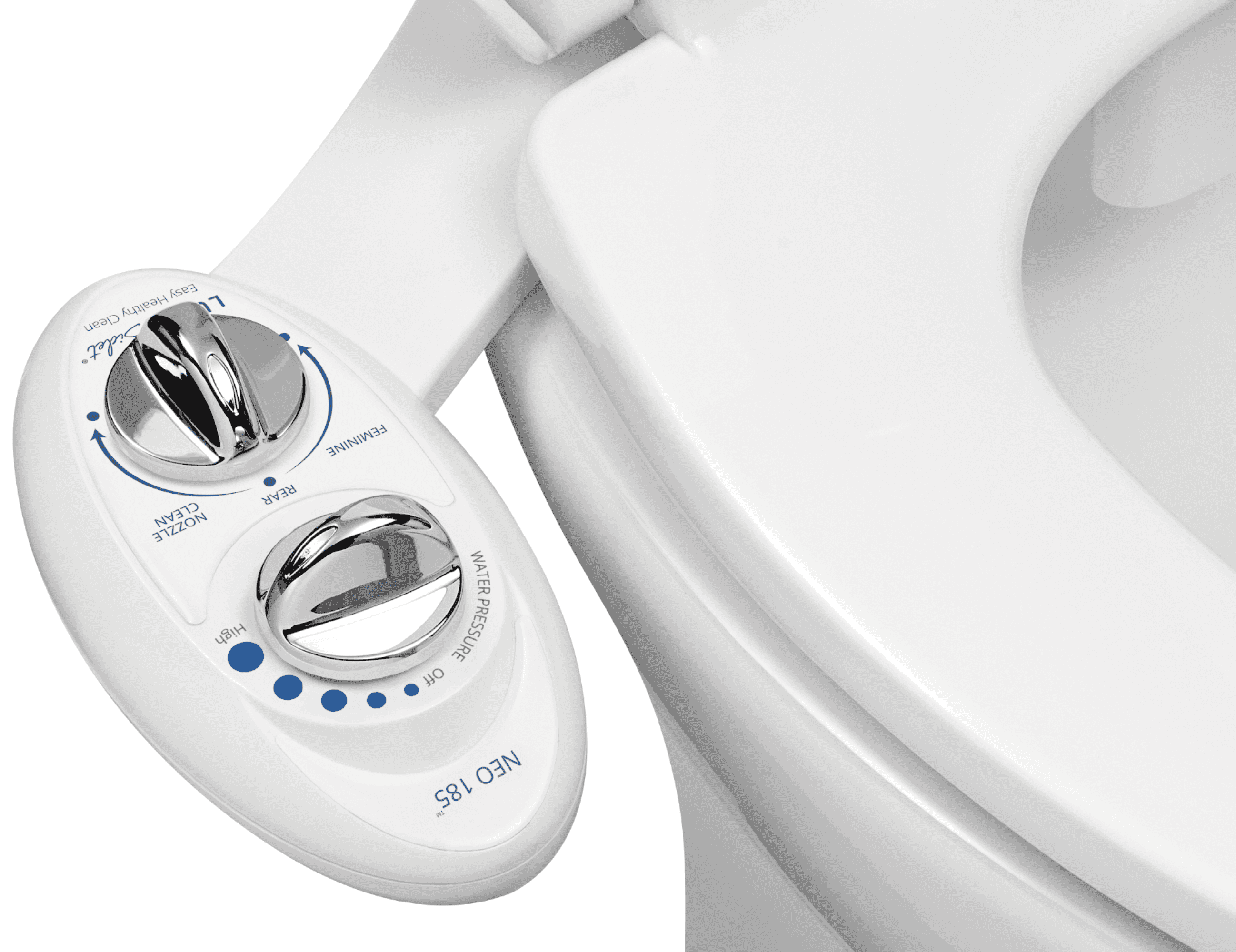 LUXE Bidet NEO 185 - Self-Cleaning, Non-Electric Bidet Attachment, Rear and Feminine Wash White