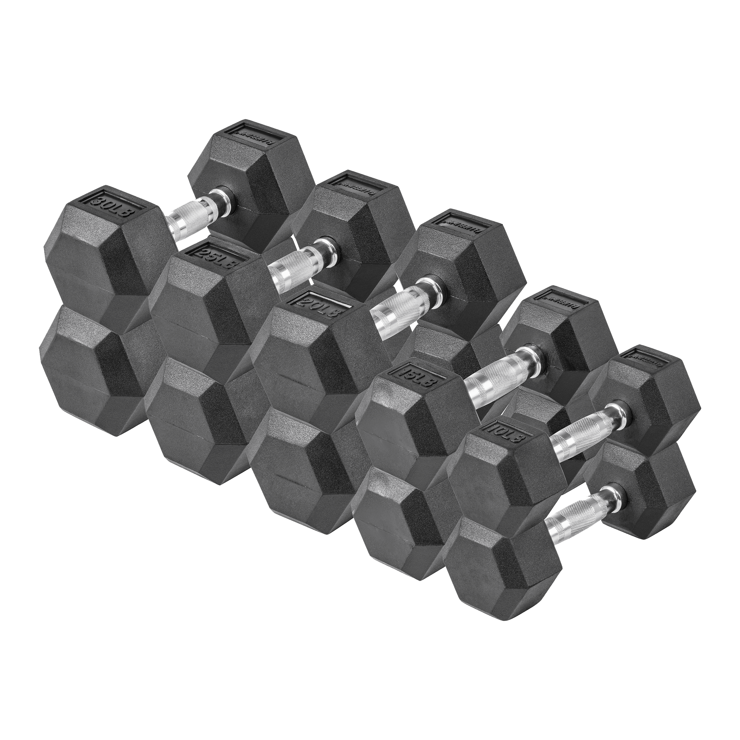 Lifeline Fitness 200 lb Hex Rubber Dumbbell Set