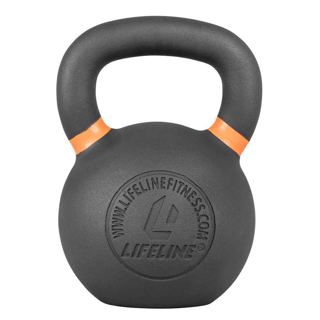 Lifeline Fitness 62 lb. Cast-Iron Single Orange Kettlebell