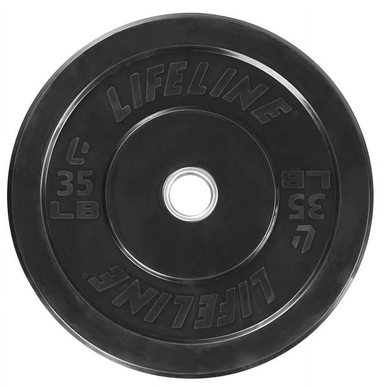 Lifeline Fitness Olympic 35 lb. Rubber Bumper Weight Plate - Single 2" Barbell Plate for Home Gym Equipment, Fitness equipment for use with weight bench