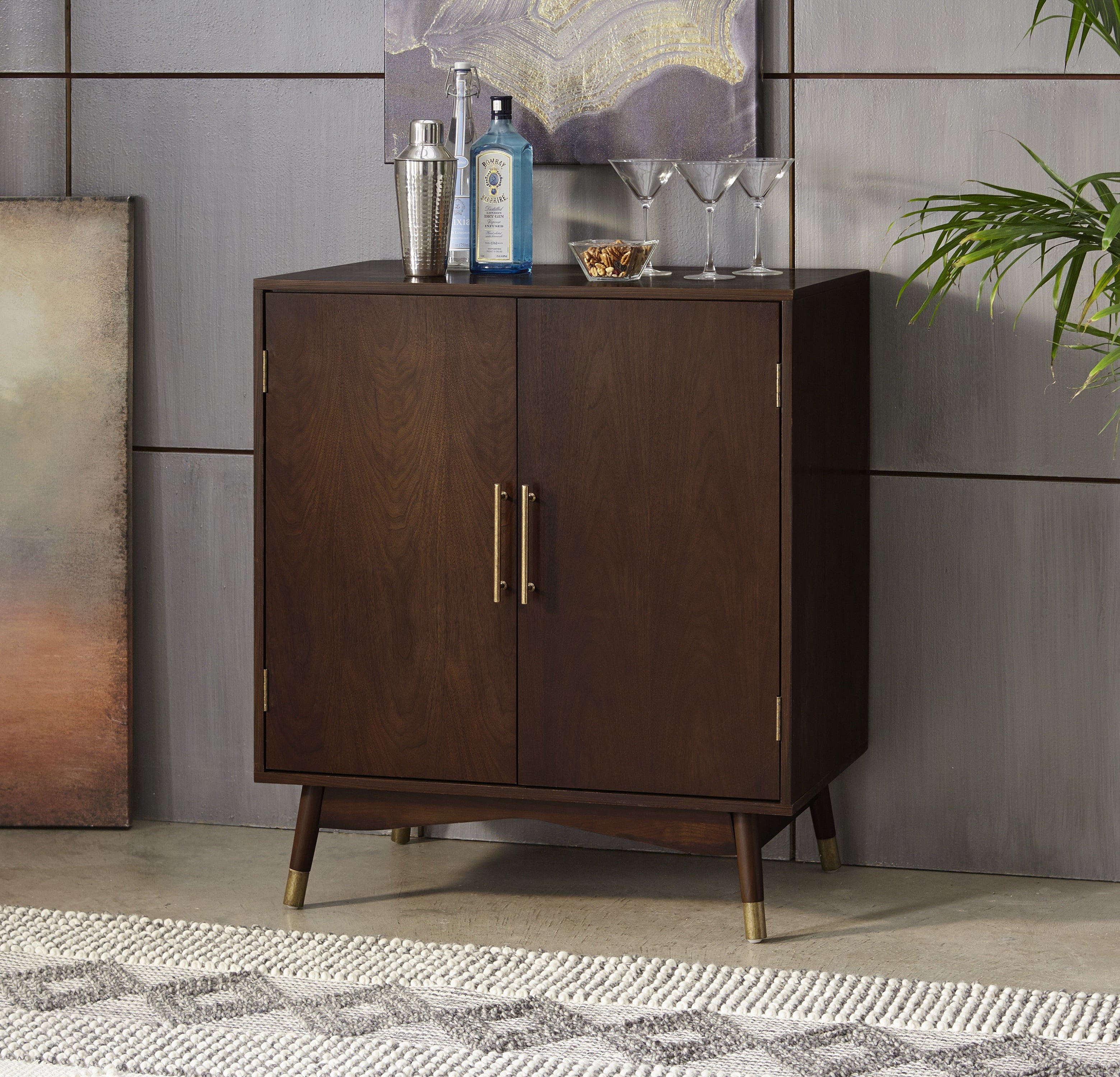 Lifestorey Killian Bar Cabinet Walnut