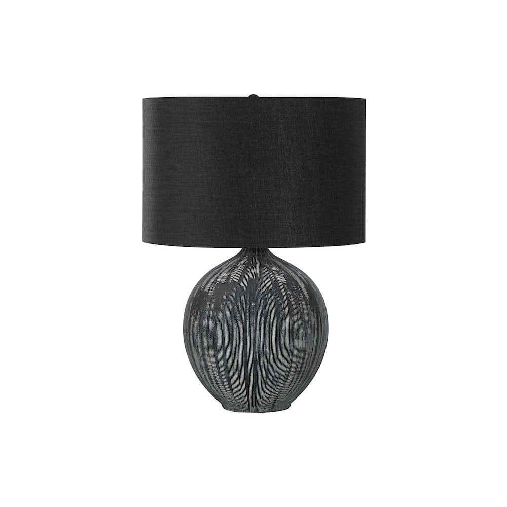 Lighting - 23"h Table Lamp - Black Ceramic - Black Shade - Contemporary