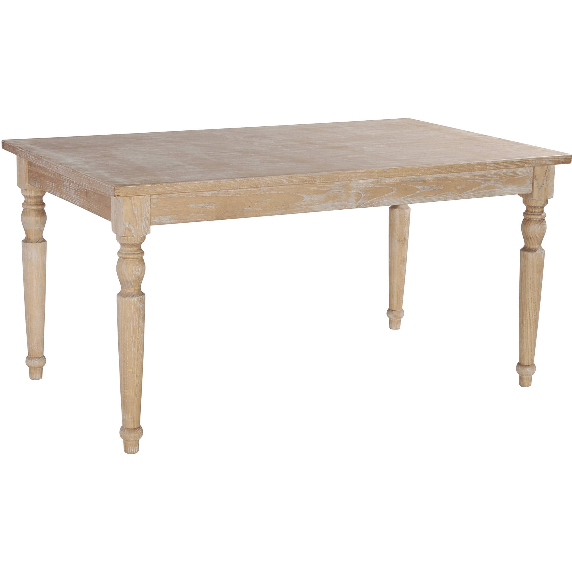 Linon Avalon Oak Wood Dining Table Decorative Turned Legs in Light Natural Brown