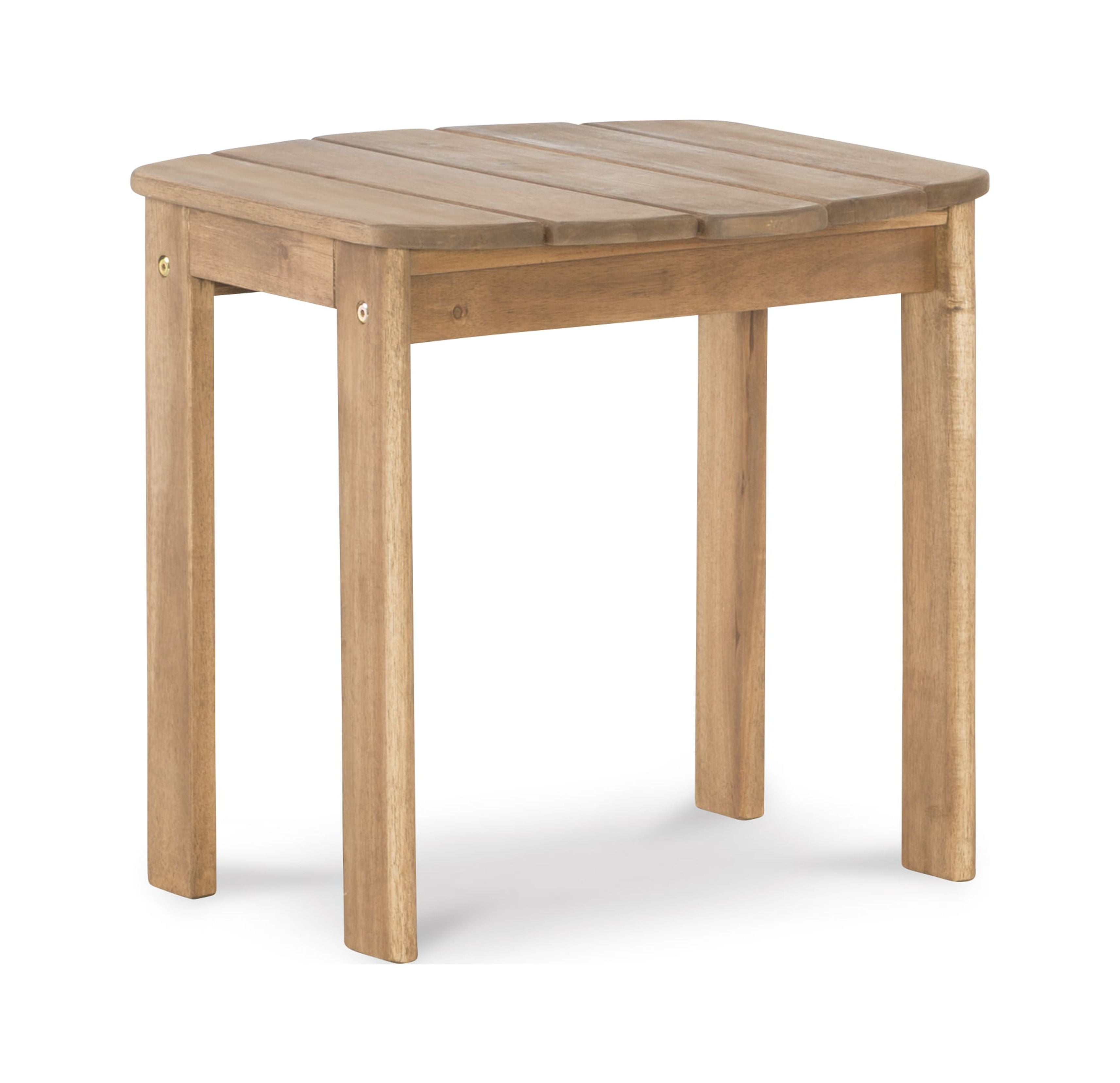 Linon Adirondack Solid Acacia Wood Outdoor Side Table in Acorn Brown Stain
