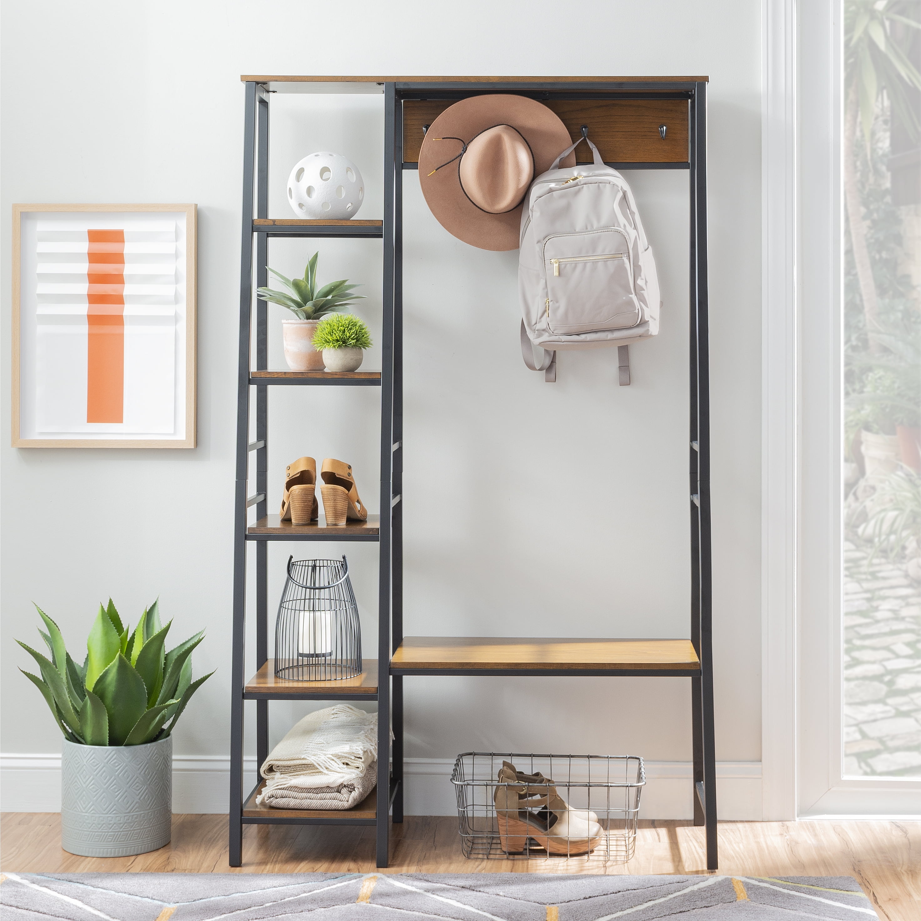 Linon Albion Modern Hall Tree, Ash