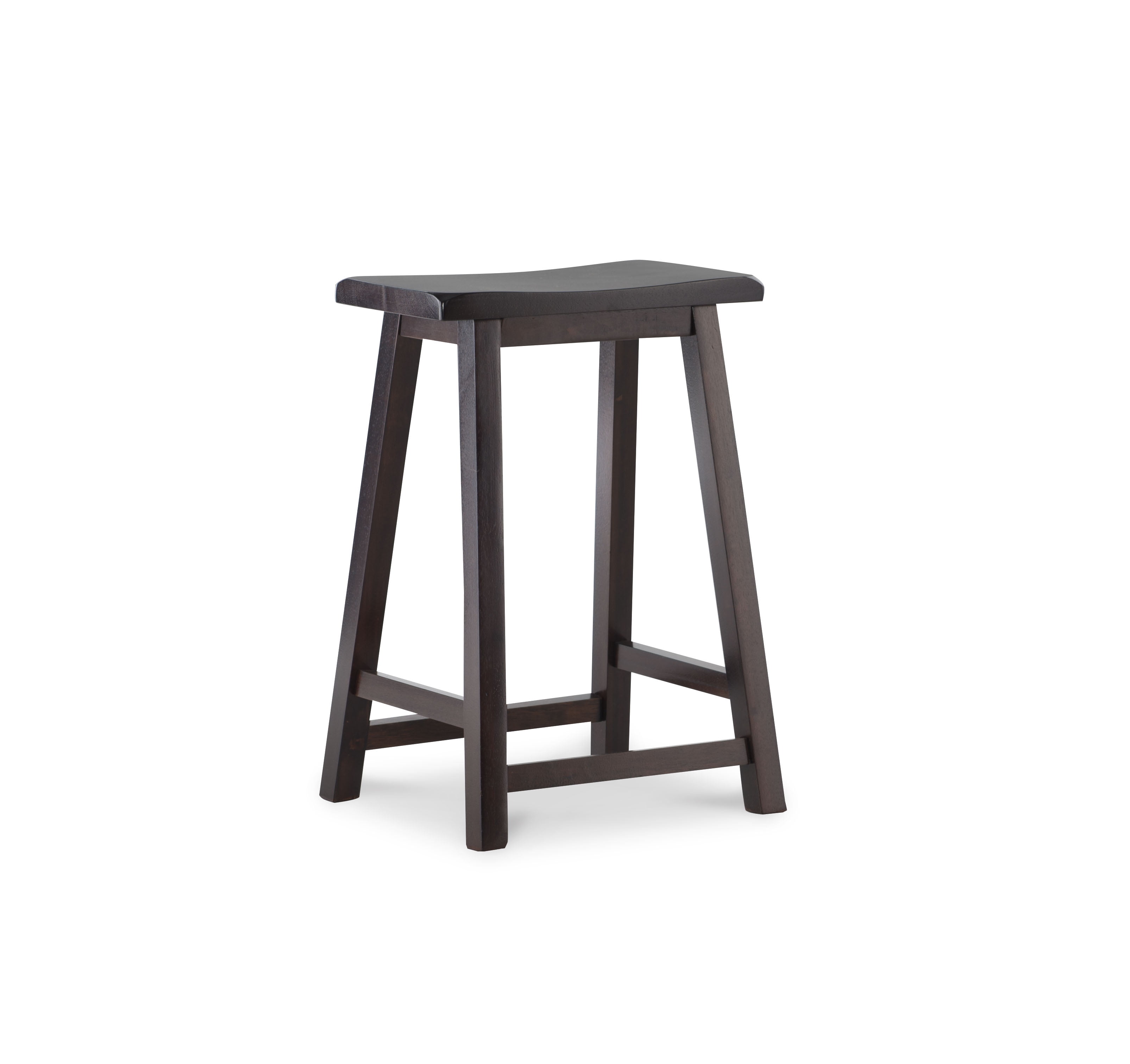 Linon 24" Backless Indoor Saddle Seat Counter Stool, Dark Brown