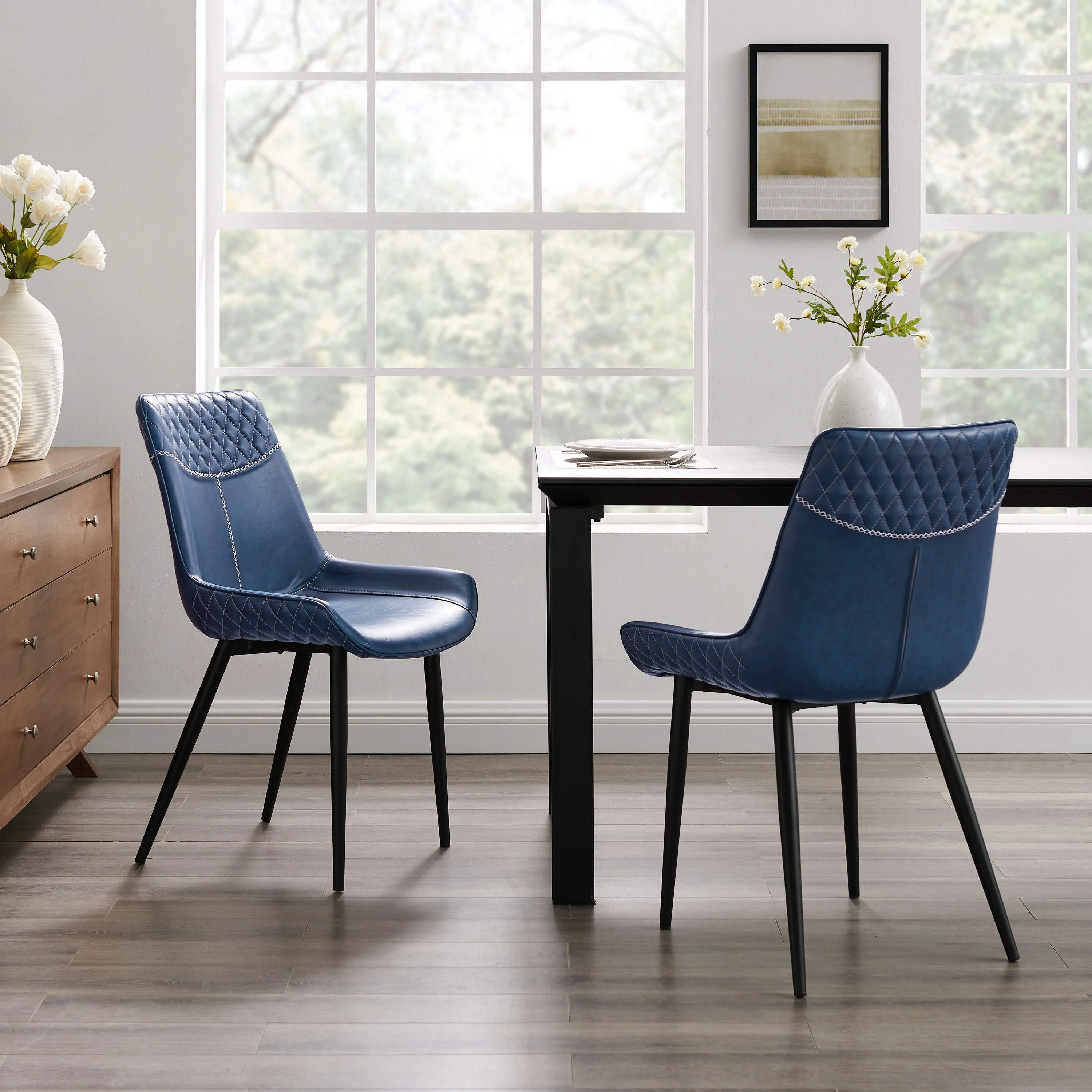 Linon Edler Blue Dining Chairs, Set of 2