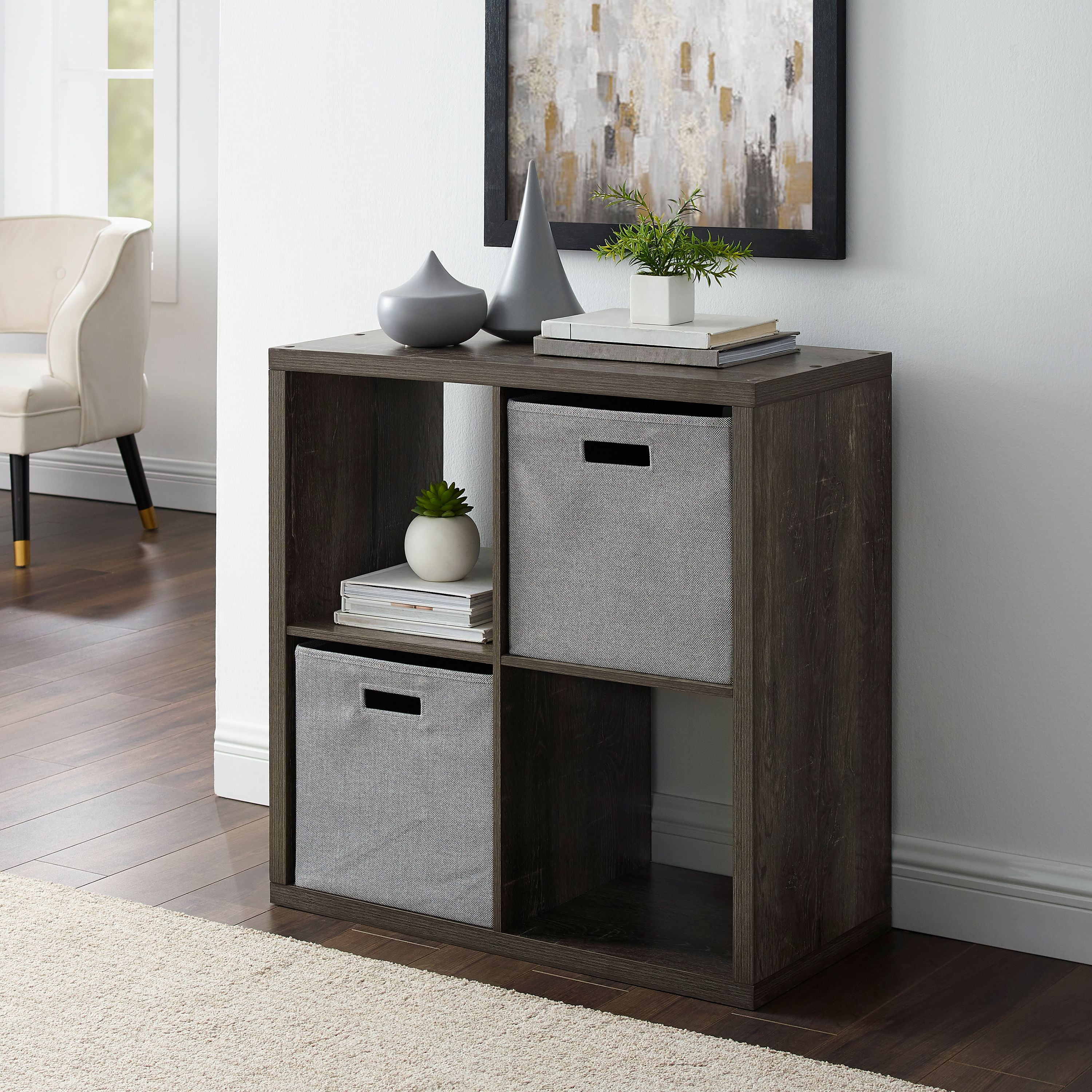 Galli 4 Cubby Storage Cabinet Grey