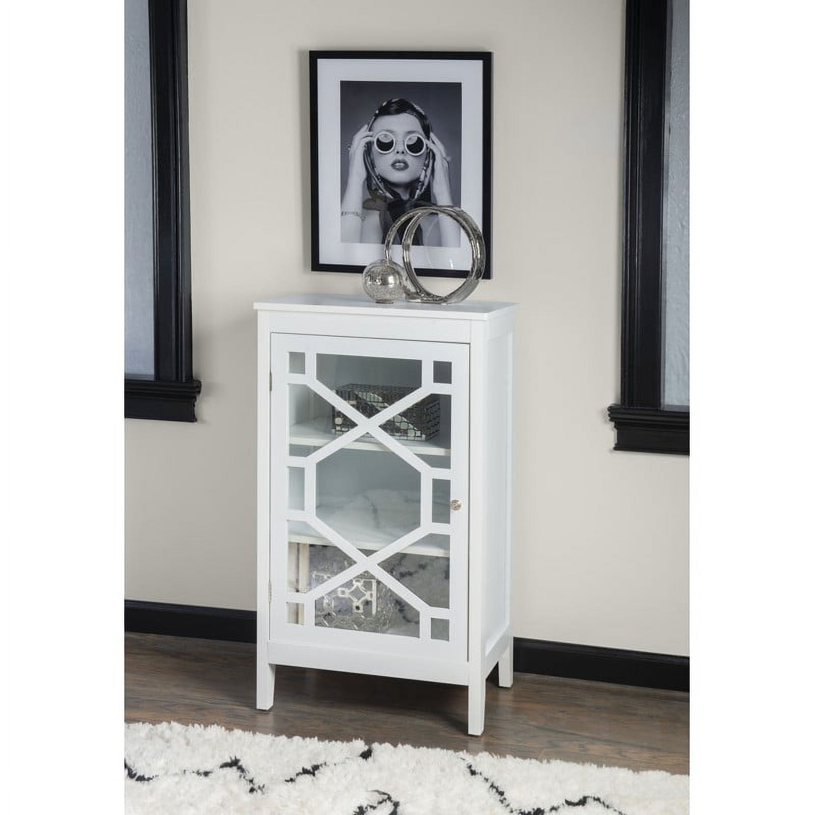 Linon Home Fetti Small Accent Cabinet, White
