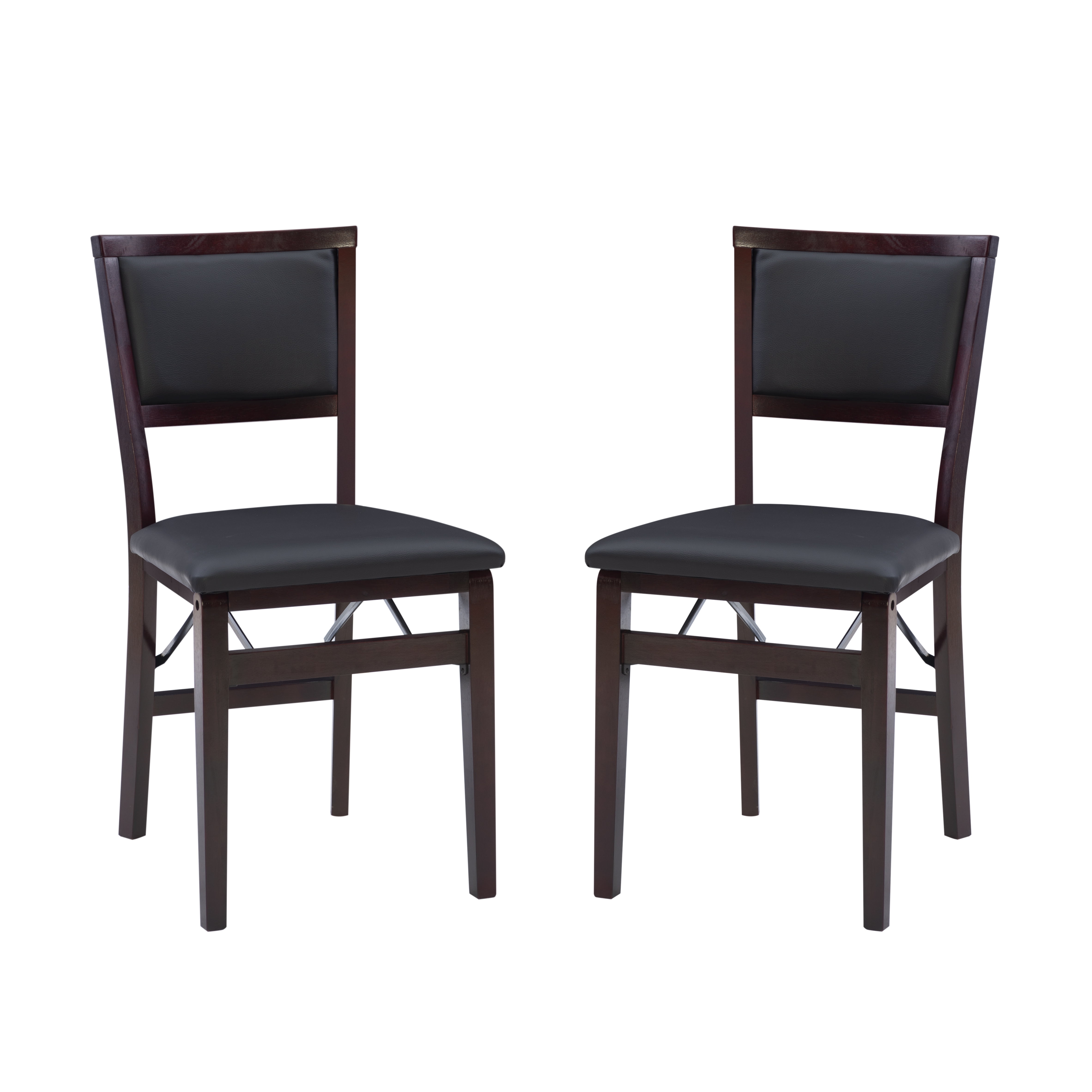 Linon Kristle Indoor Folding Dining Chair, Set of 2, Espresso/Dark Brown