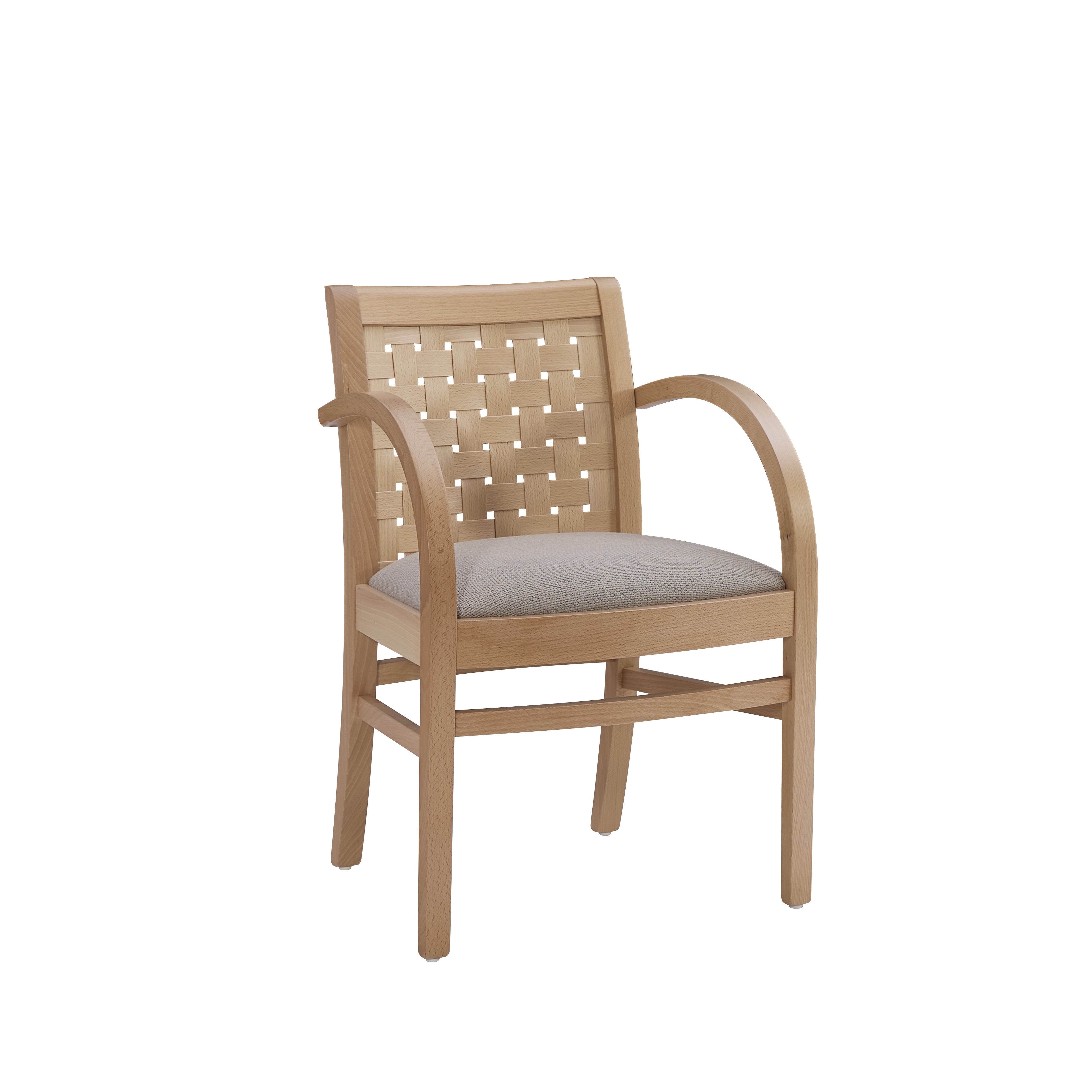 Linon Rheims Dining Chair with Arms, Natural/Cream
