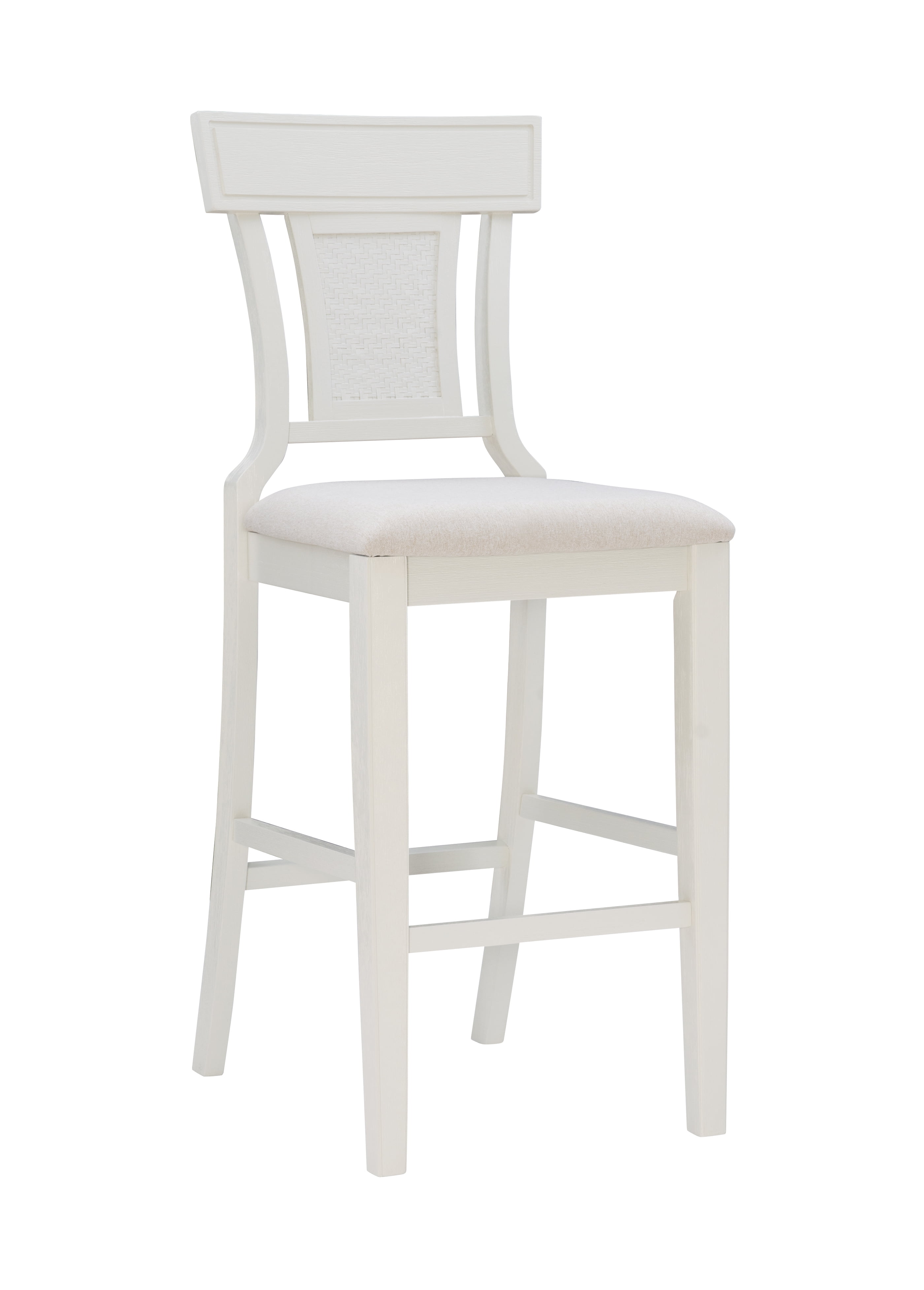 Linon Rylan 30" Bar Stool, Whitewash/Beige