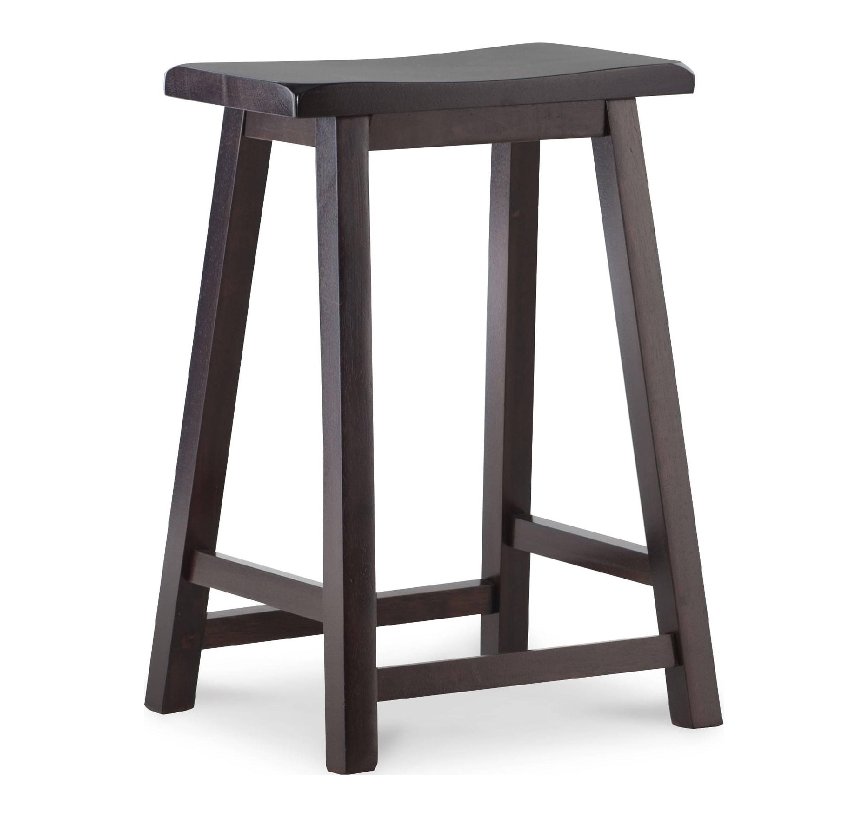 Linon Rickard 24" Backless Indoor Saddle Seat Counter Stool, Dark Brown
