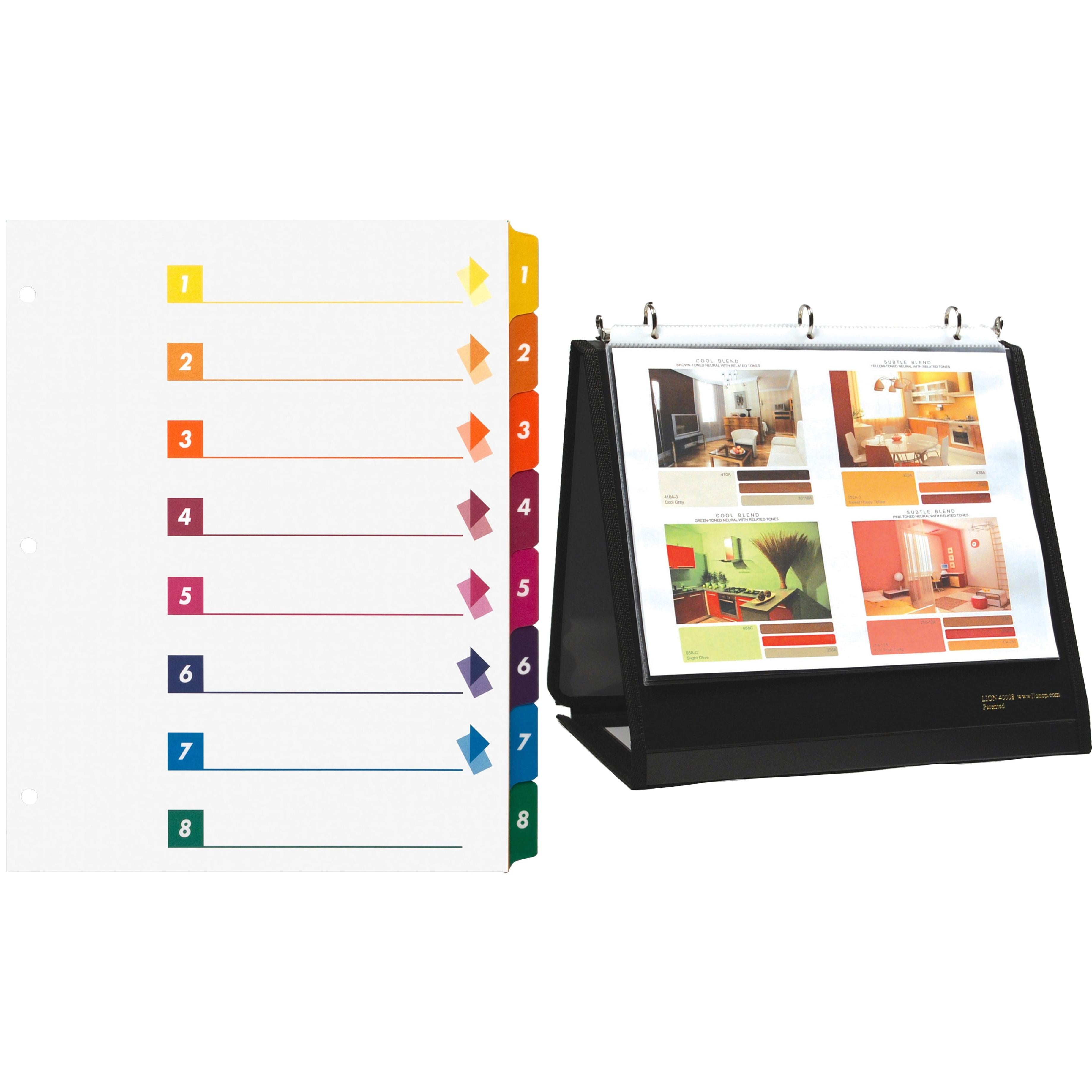 Lion Insta-Cover Ring Easel Binder and Sparco Table of Contents Index Dividers Bundle