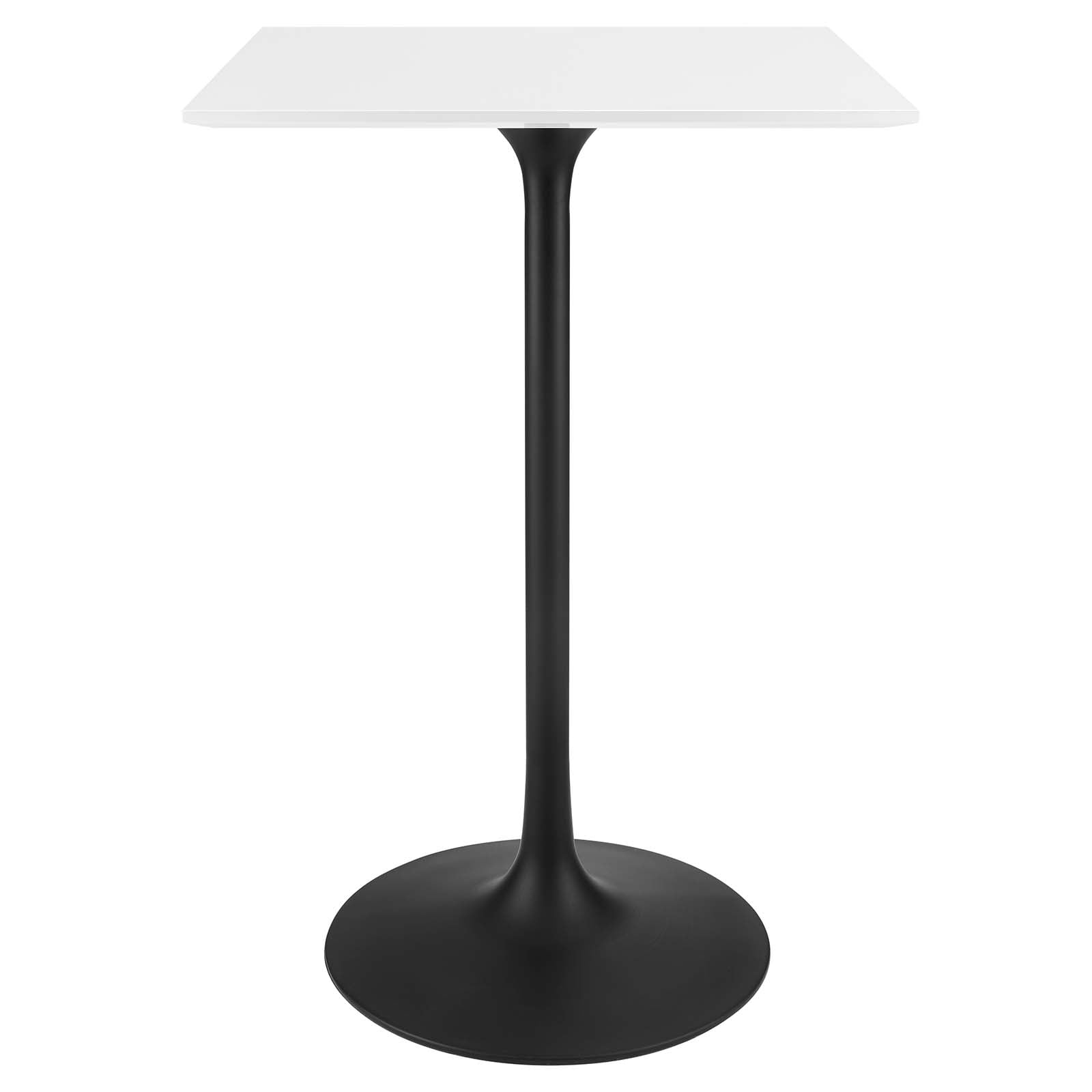 Modway Lippa 28" Square Bar Table in Black White