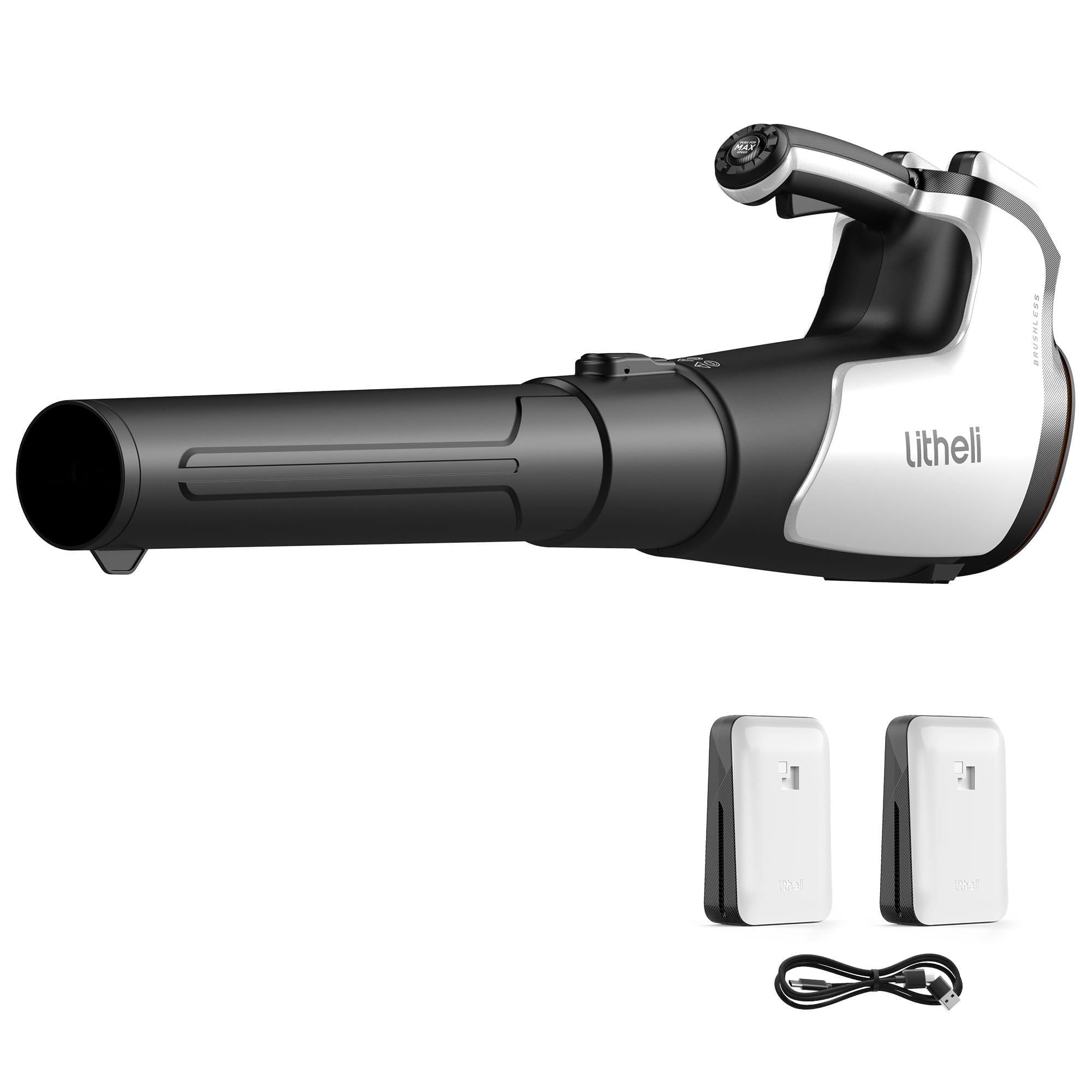 Litheli 2x20V 560CFM Brushless Leaf Blower, U20 Series Electric Leaf Blowers Battery Powered for Blowing Leaf, Dust, Snow, Debris, with 4.0Ah Portable Battery Included