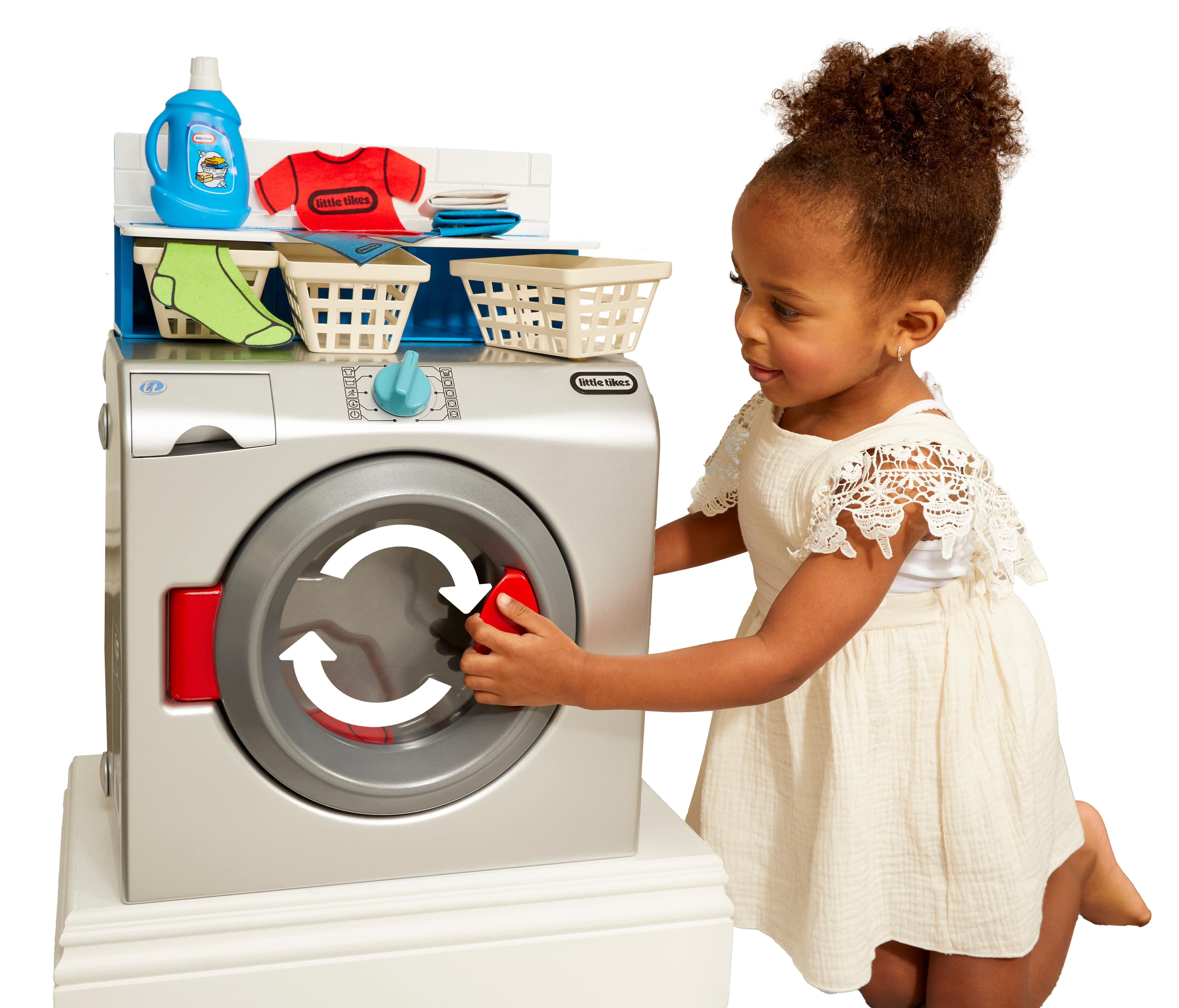 Little Tikes First Washer Dryer, Pretend Play Appliance, Interactive Toy Washing Machine with 11 Accessories, Kids Ages 2+