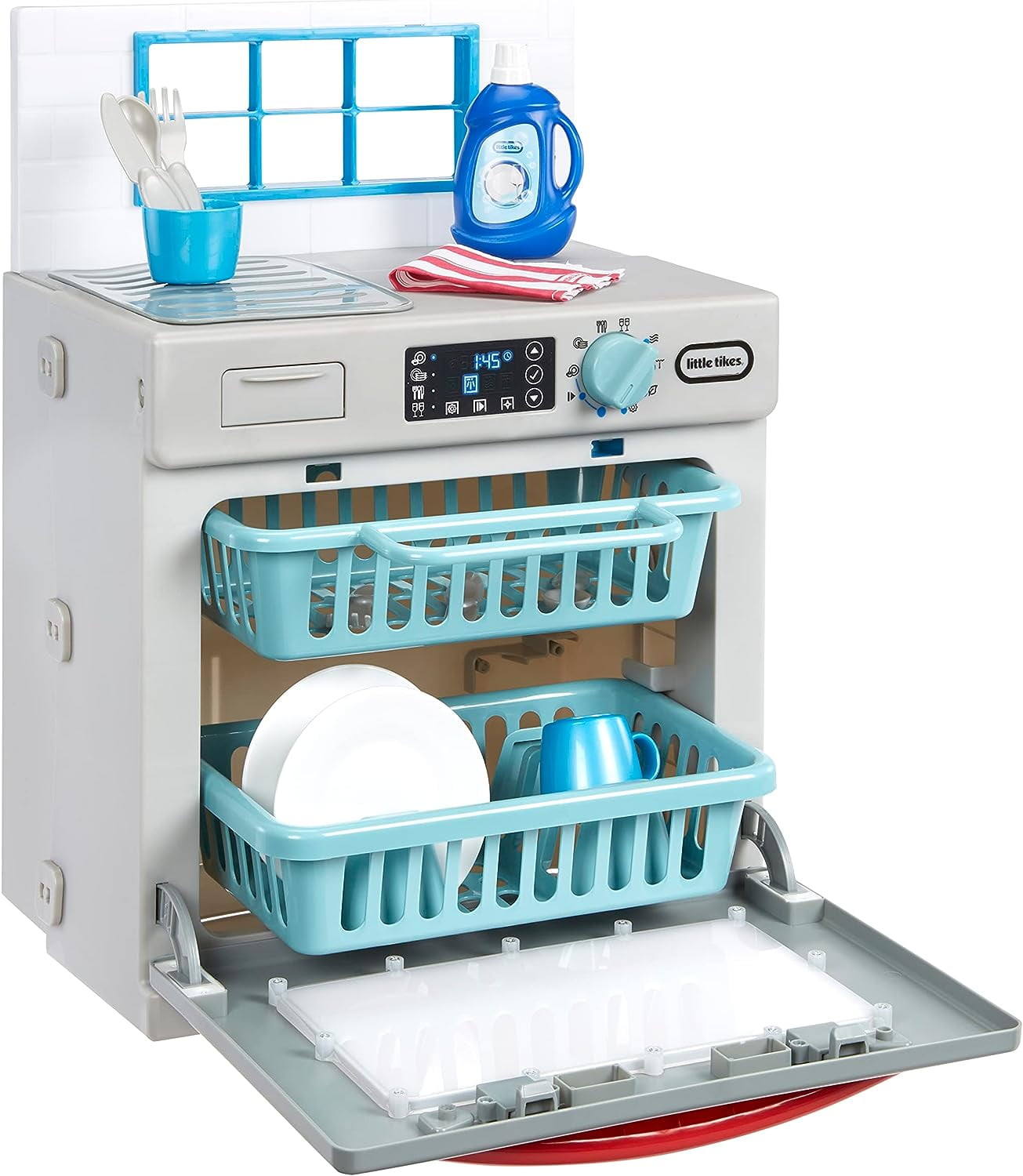 Little Tikes First Dishwasher, Pretend Play Appliance with 14 Kitchen Accessories, Kids Ages 2+