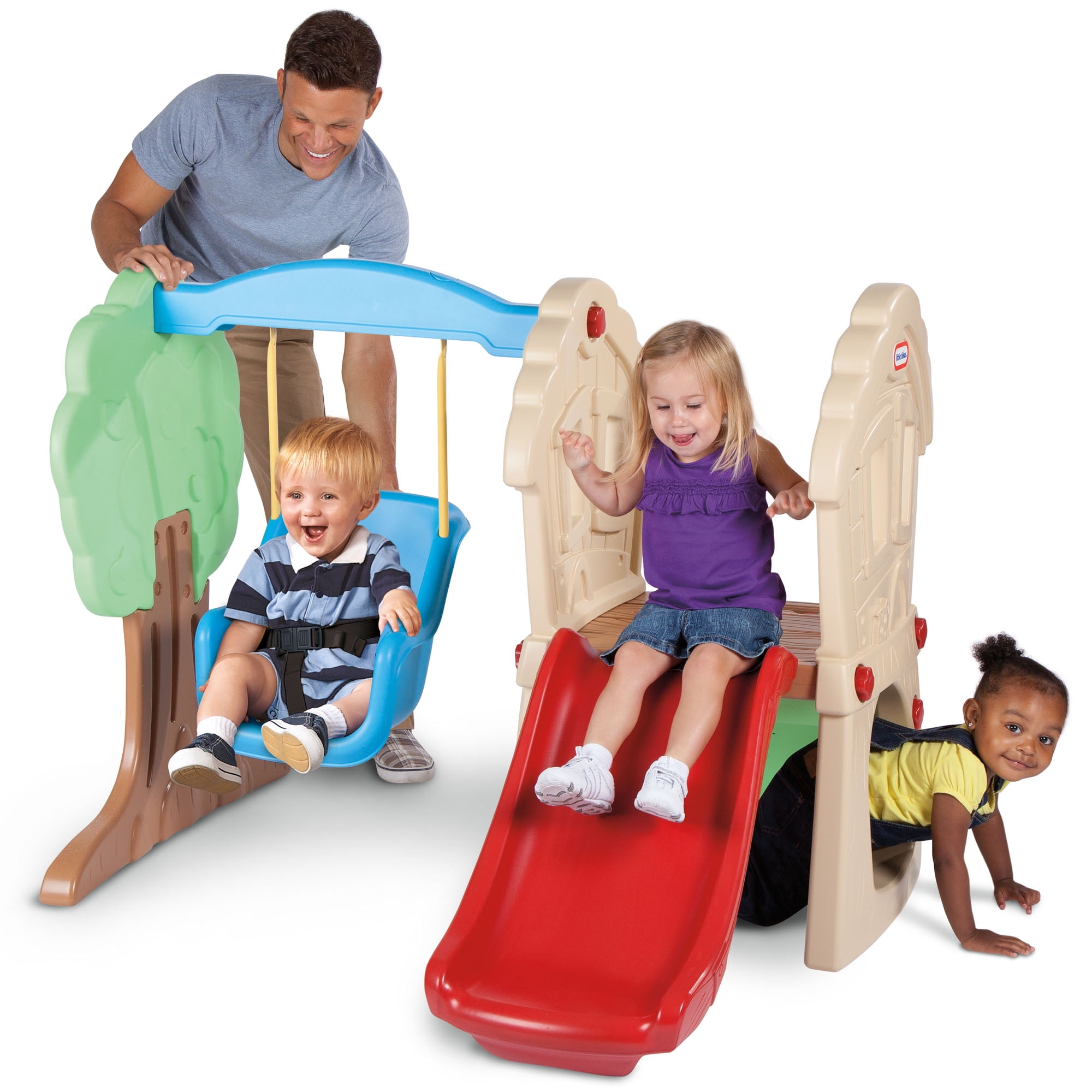 Little Tikes Hide and Seek Climber and Swing Playset, for Ages 3+, Multi-Color
