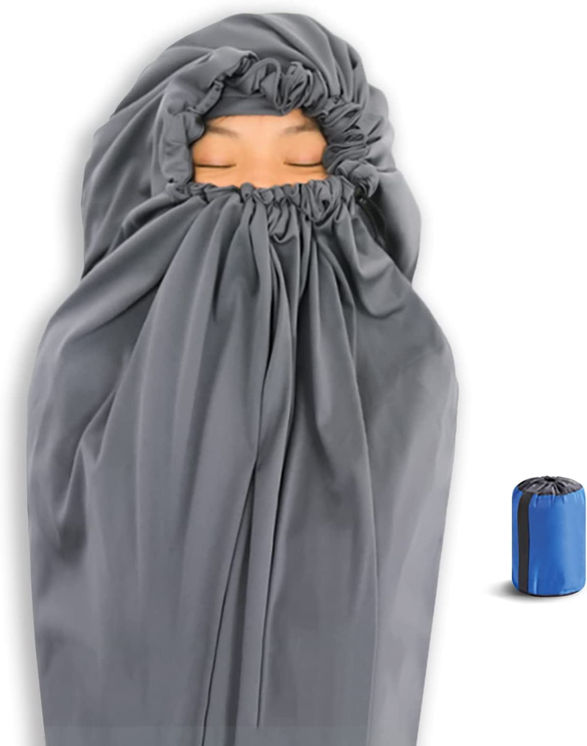 Litume Mummy Sleeping Bag Liner, Gray