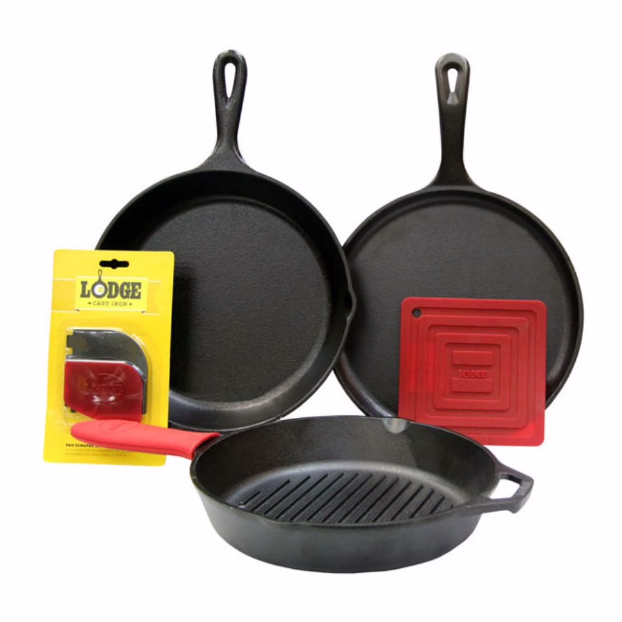 Lodge Cast Iron Pre-Seasoned Cast Iron 6 Piece Cookware Set, L6SPA41