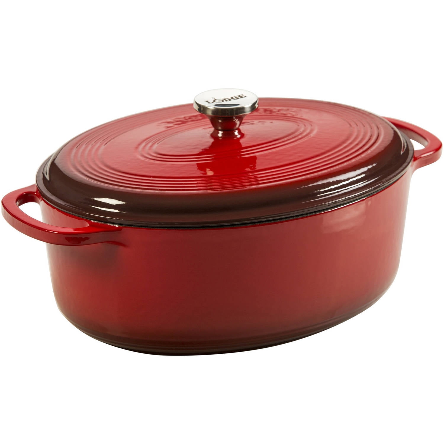Lodge Cast Iron 7 Quart Enameled Dutch Oven, Red