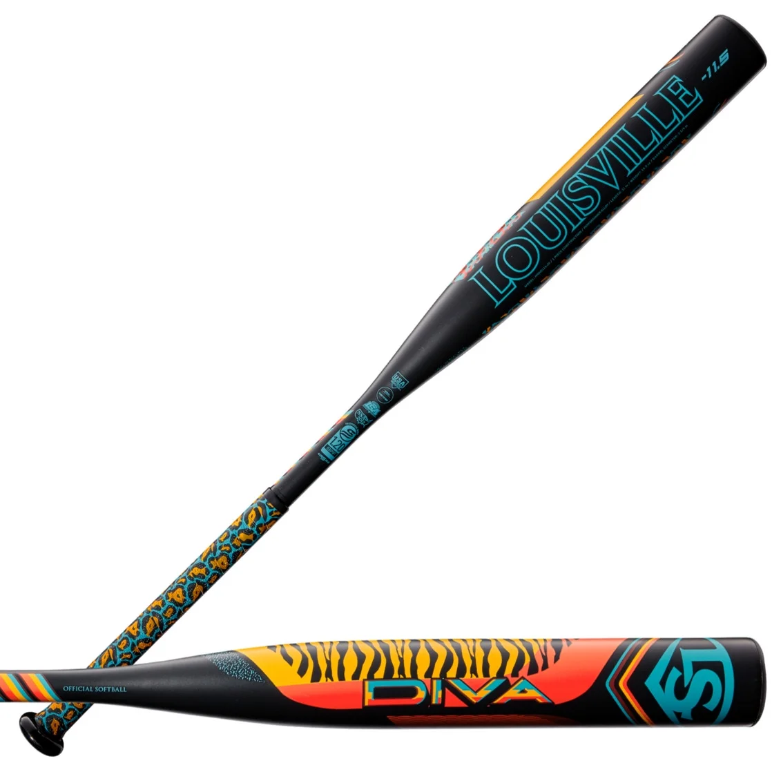 Louisville Slugger 2022 Diva (-11.5) Fastpitch Bat - Tiger Print, 27"/15.5 oz