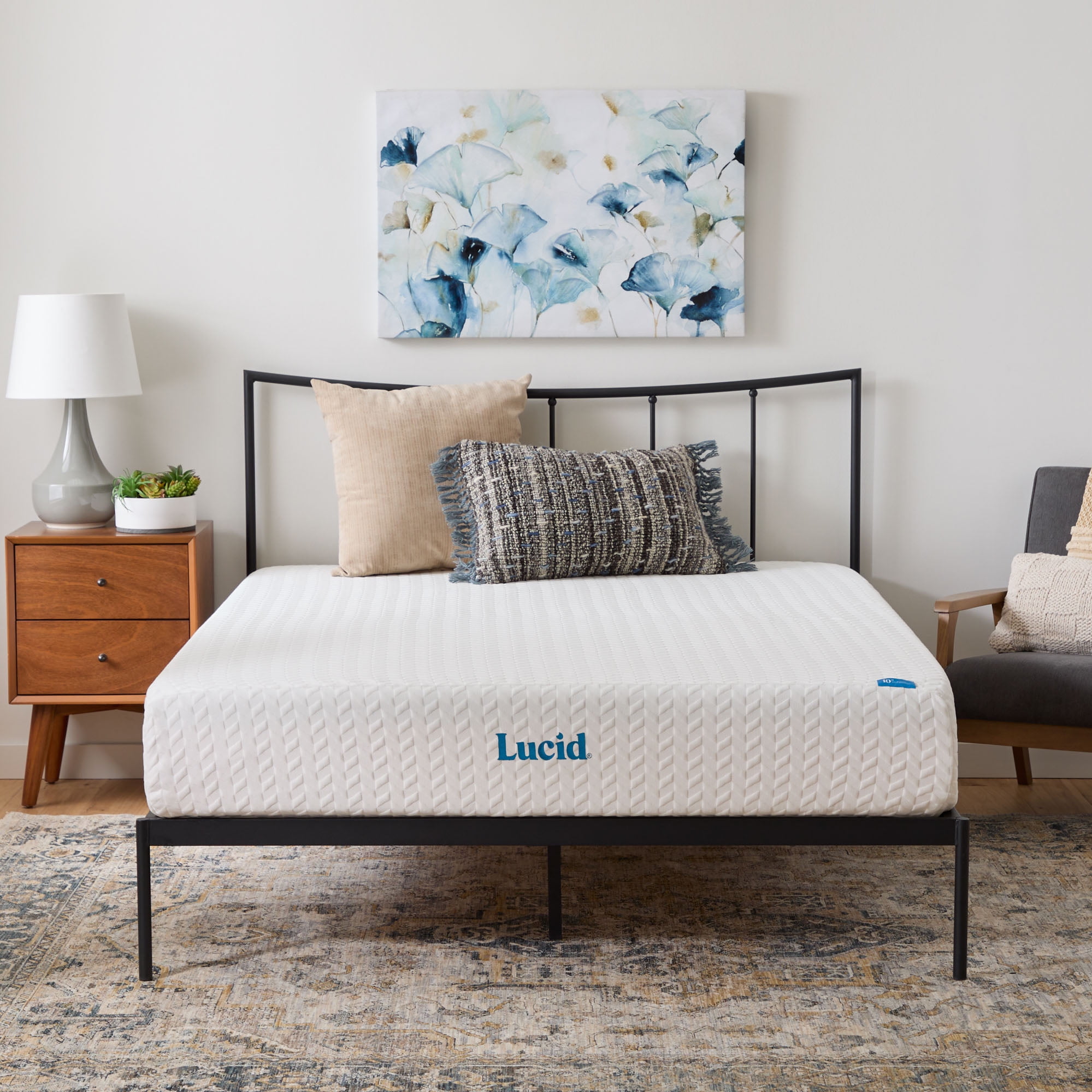 Lucid Bliss Queen Tight Top 10" Plush Memory Foam Mattress with Gel Infusion and Ventilation