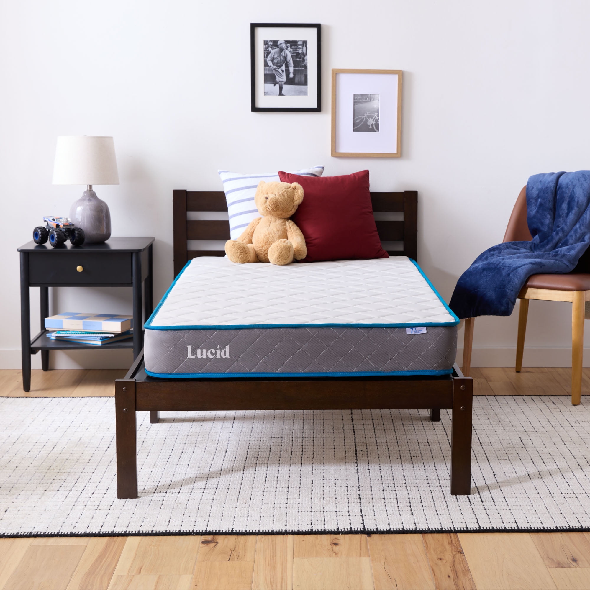 Lucid Bounder 7" Innerspring Mattress with Quilted Fabric Cover, Full