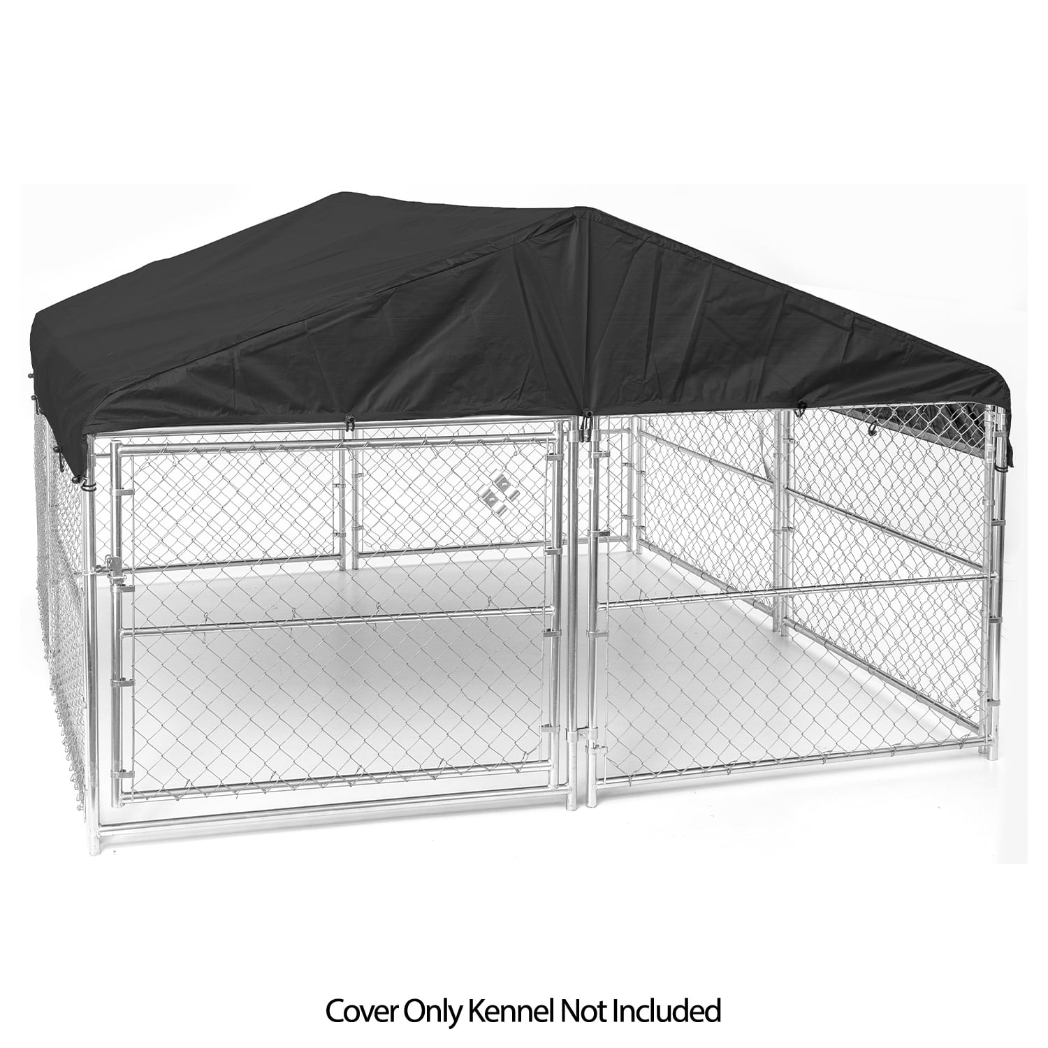 Lucky Dog WeatherGuard Outdoor Dog Kennel Roof Cover, Black, 10'L x 10'W x 1'H