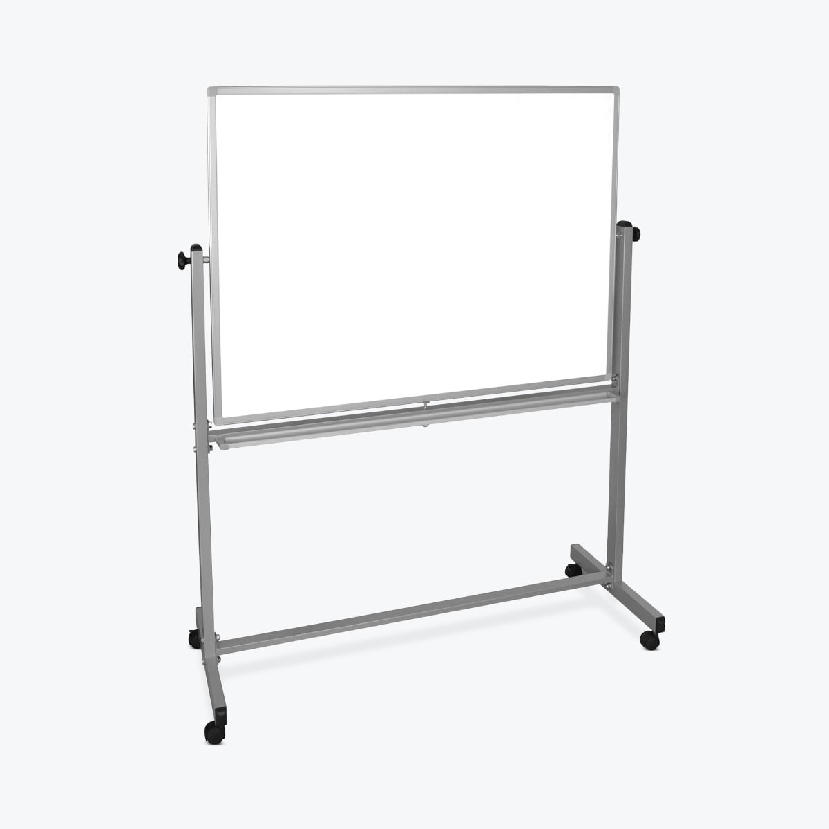 Luxor 48"W x 36"H Double-Sided Magnetic Whiteboard, Silver Aluminum Frame